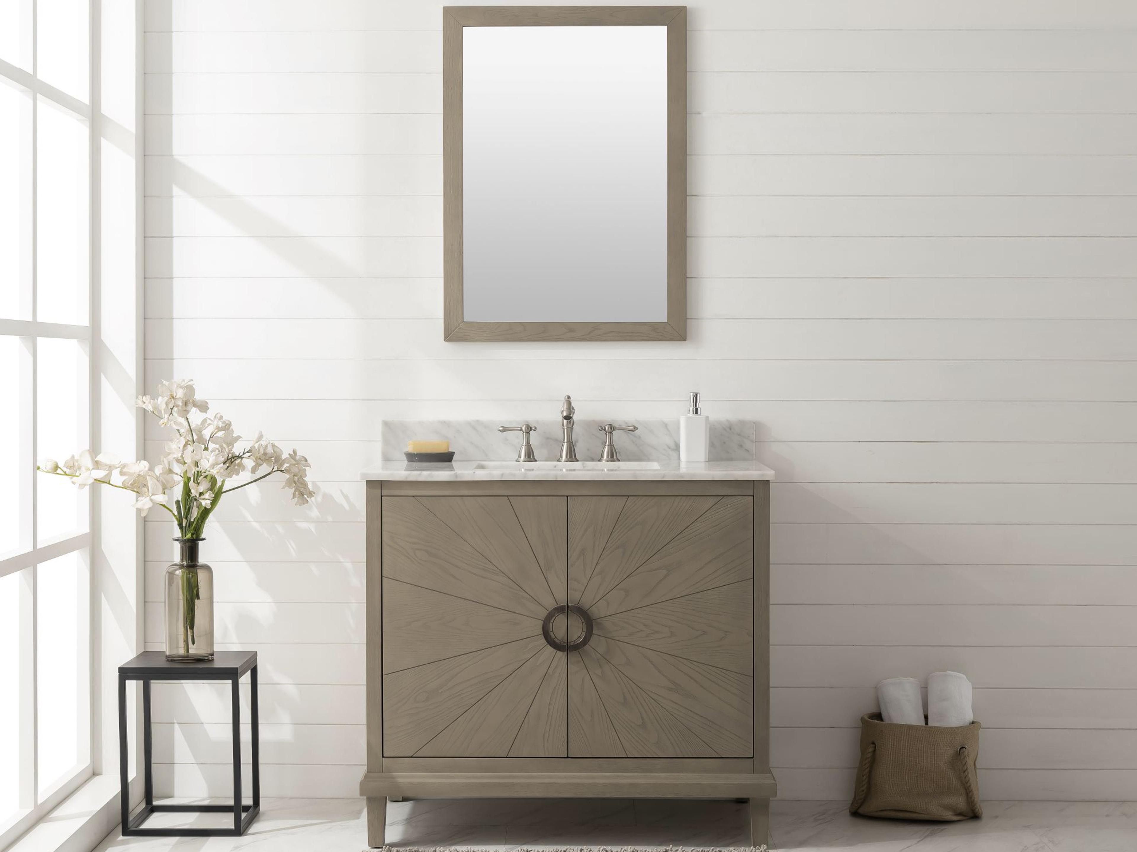 Legion Furniture Wlf Series Antique Gray Vanity With Carrara White Top