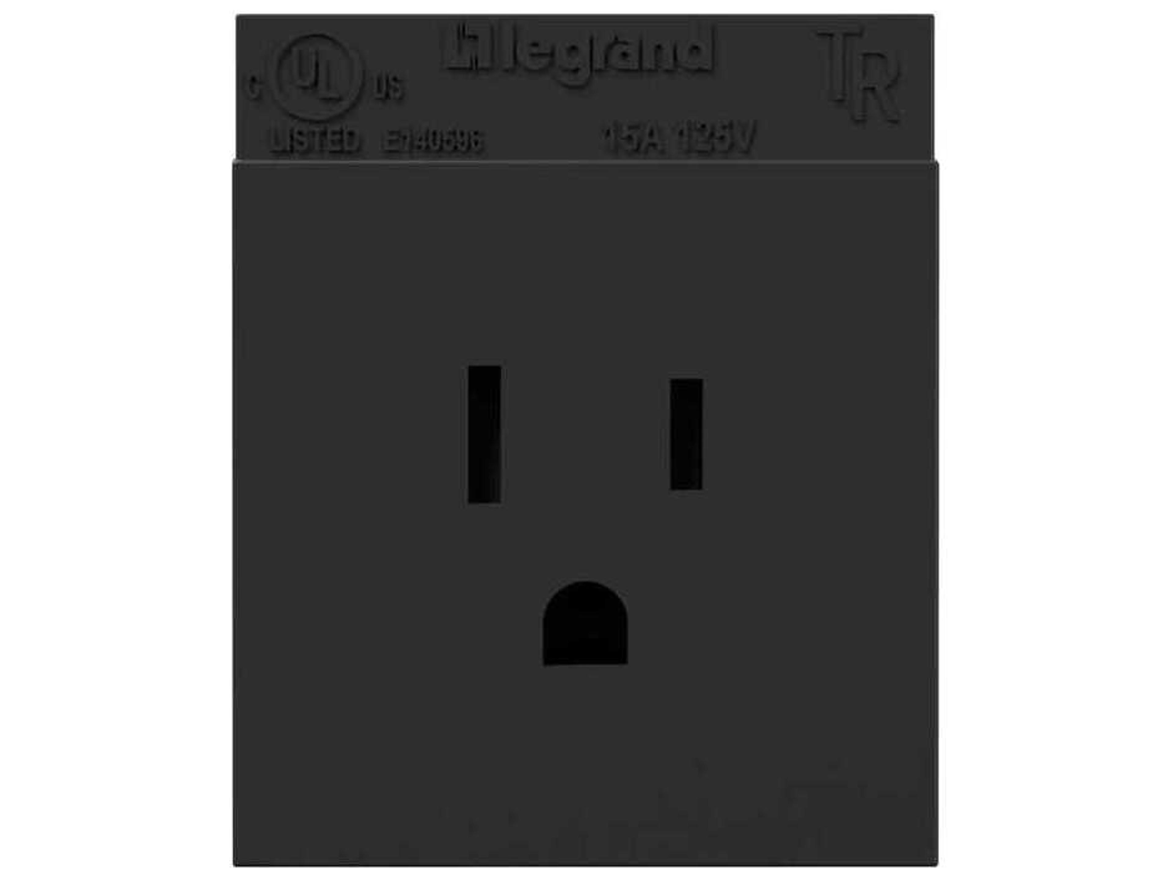 Legrand Adorne Graphite Single Tamper-Resistant Outlet