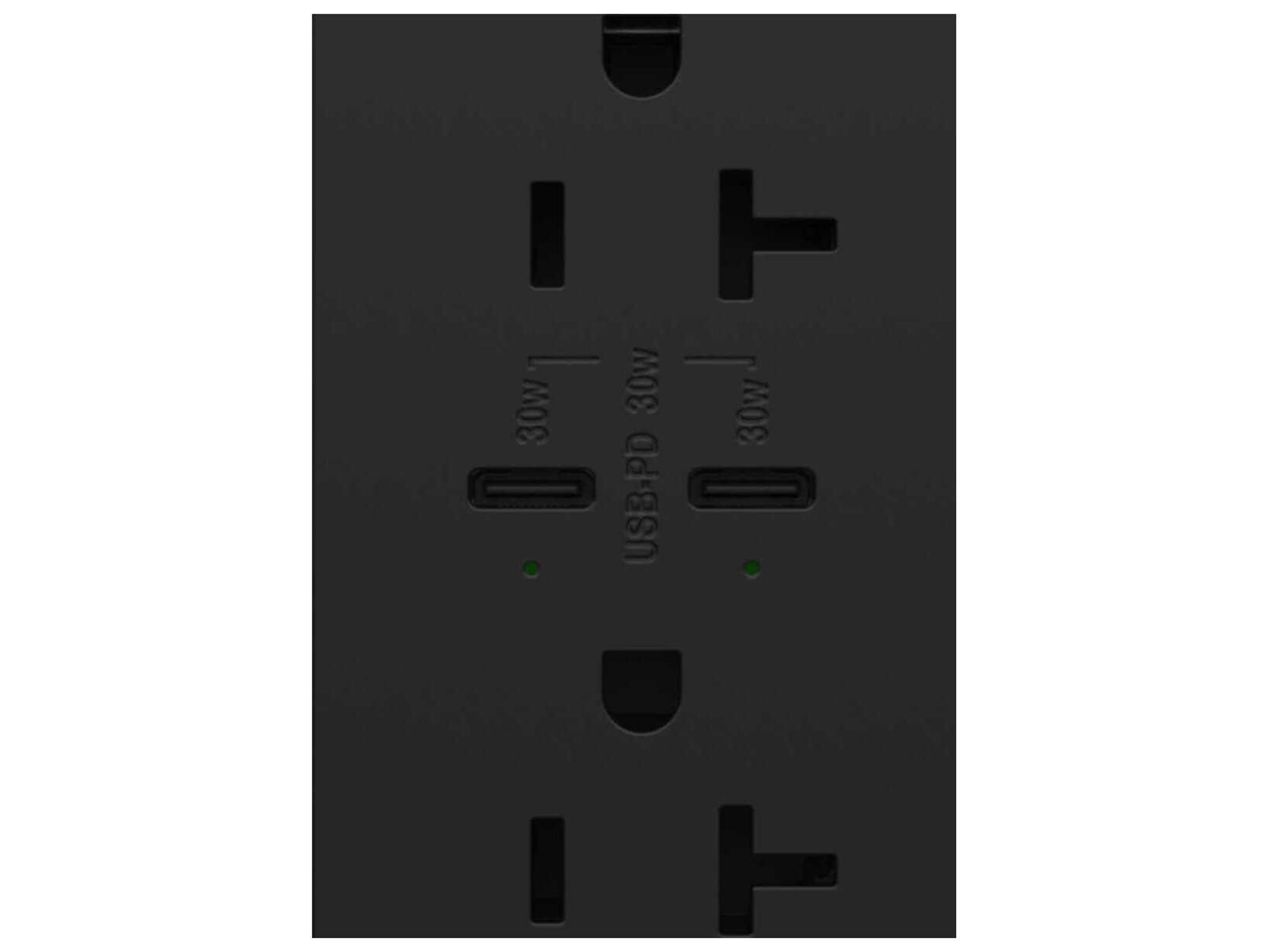 Legrand Adorne Graphite Tamper-Resistant Ultra-Fast Plus Power Delivery USB Type-C/C Outlet