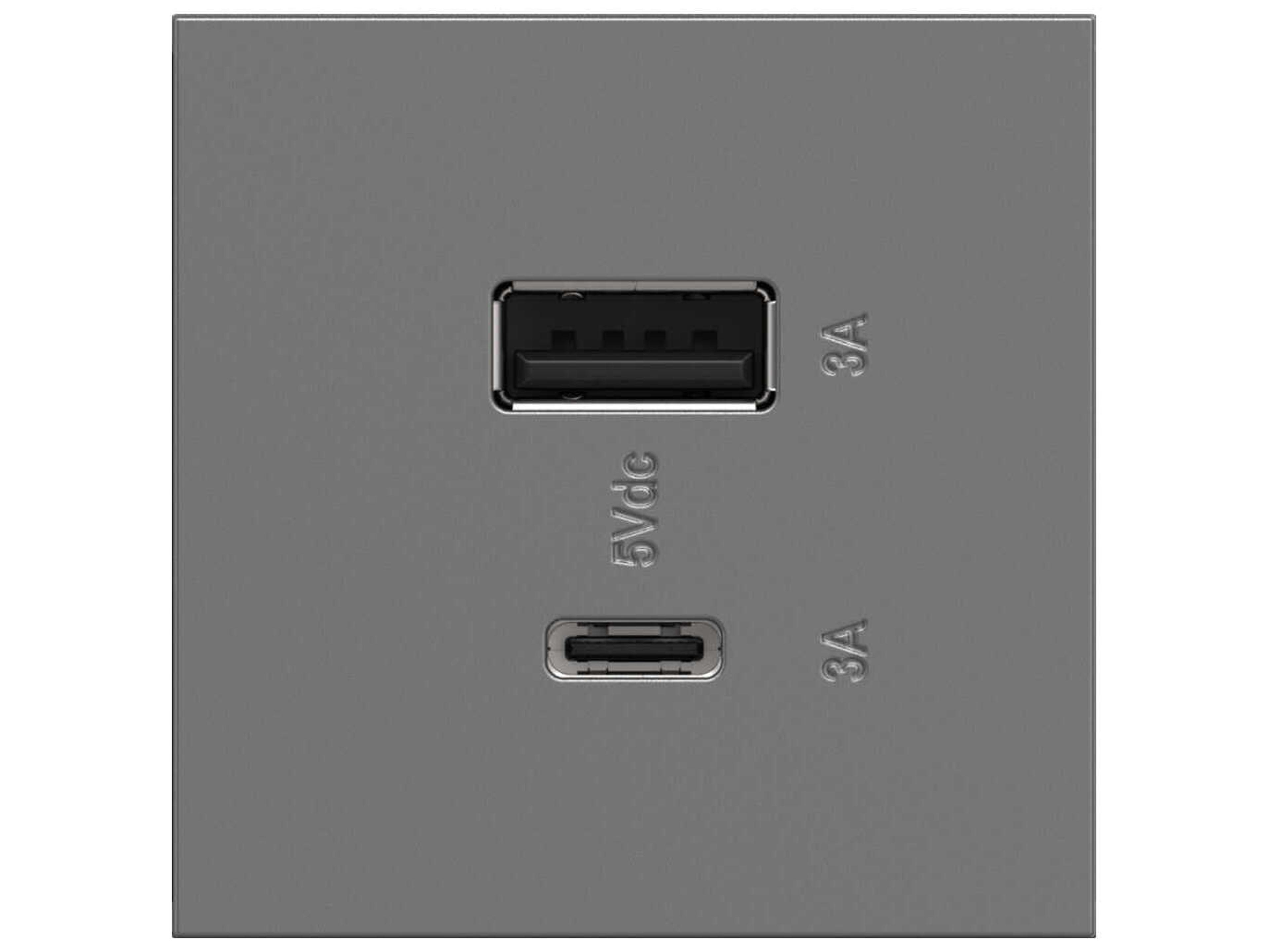 Legrand Adorne Magnesium  Ultra-Fast USB Type-A/C Outlet Module