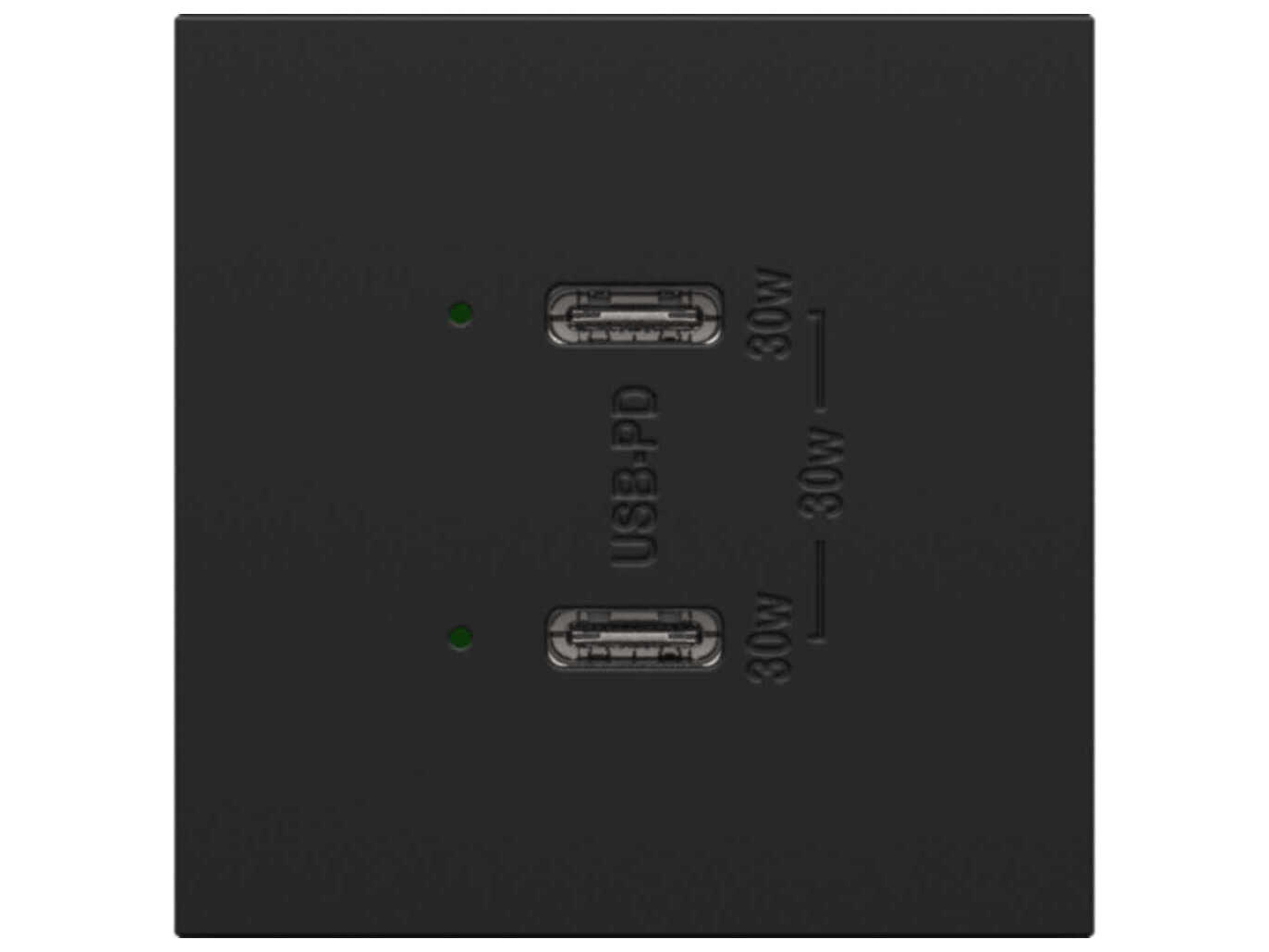 Legrand Adorne Graphite Ultra-Fast Plus Power Delivery USB Type-C/C Outlet Module