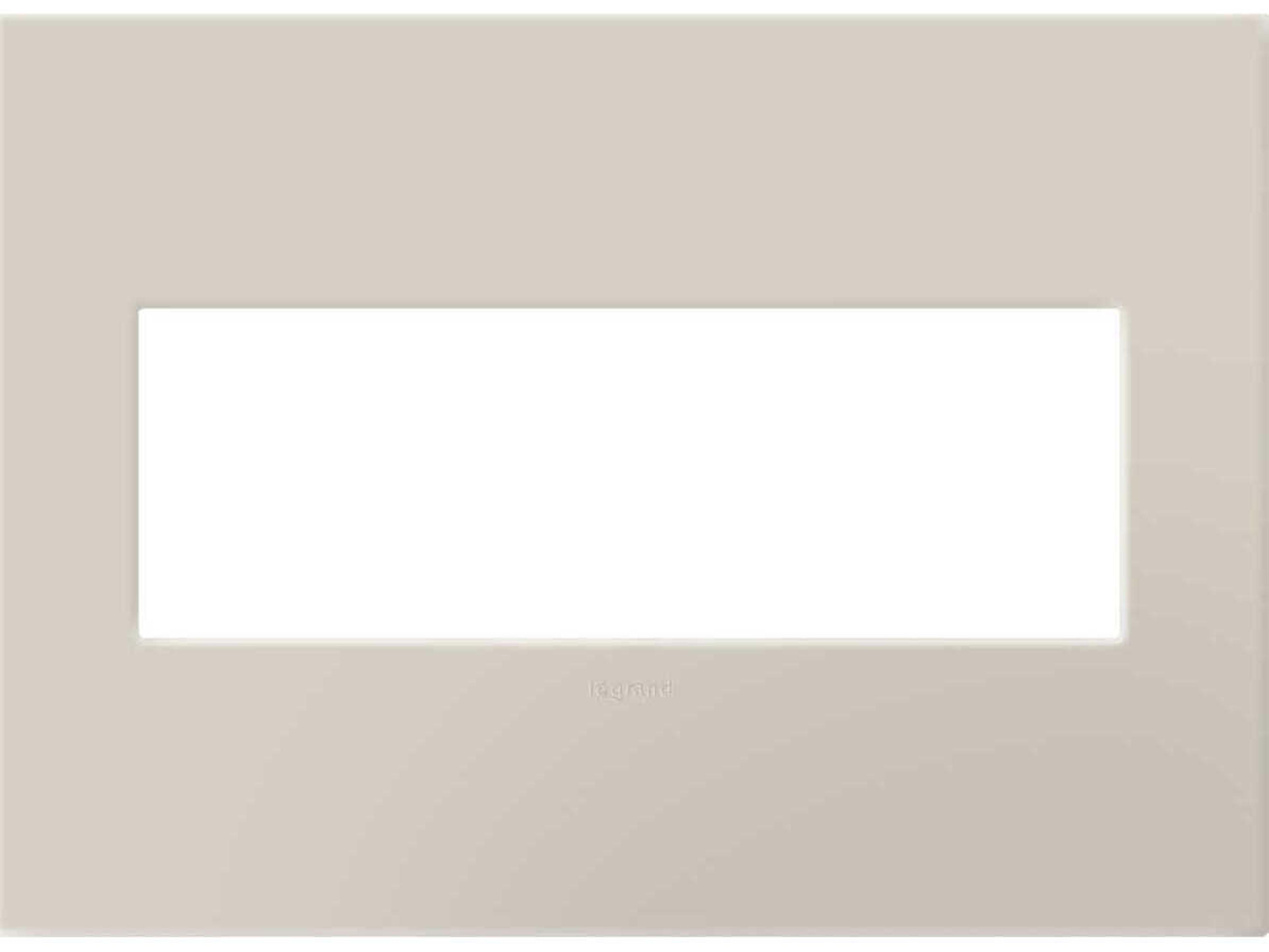 Legrand Plastics Oatmeal Three-Gang Screwless Wall Plate with Microban