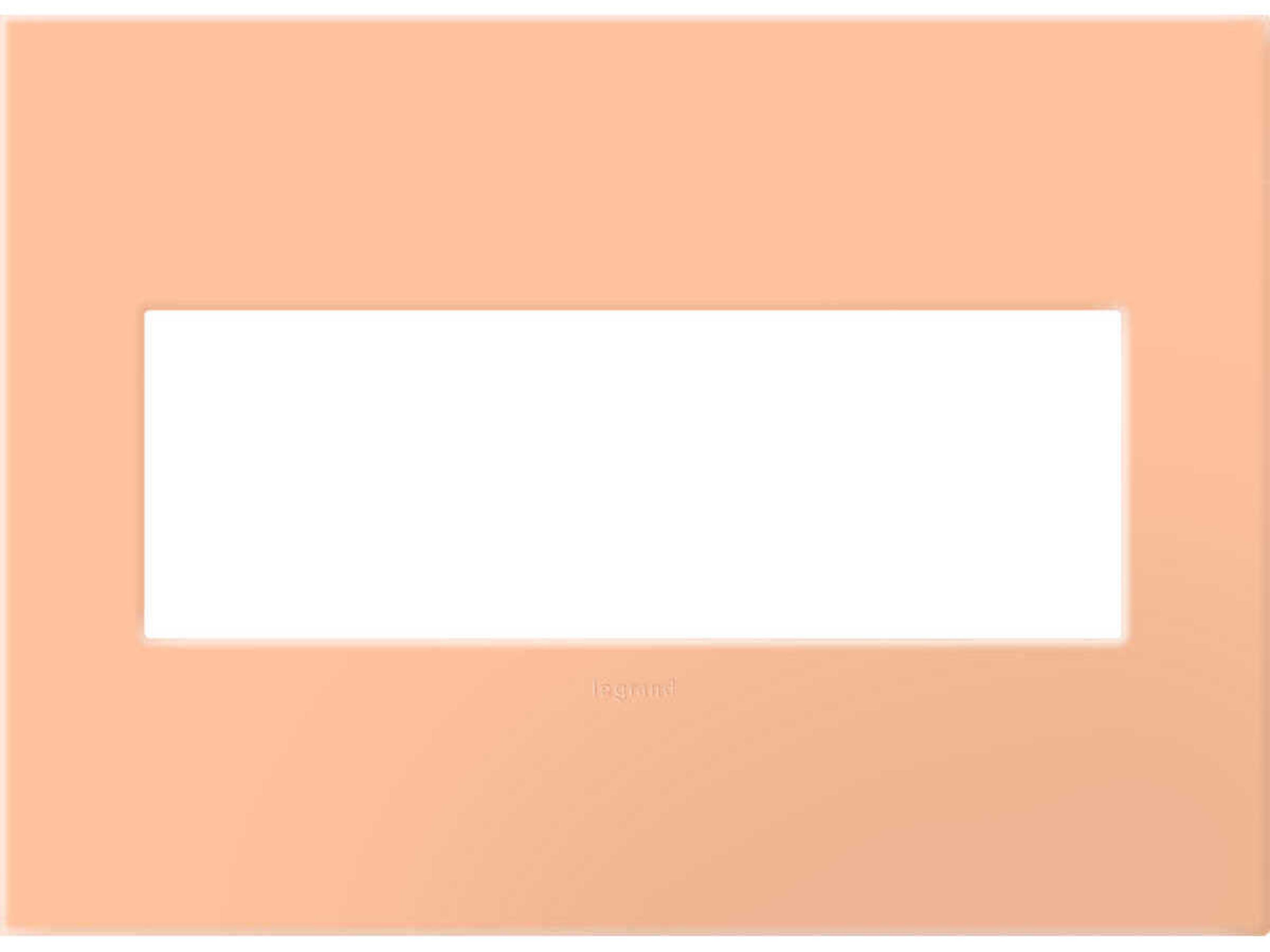 Legrand Plastics Peachy Three-Gang Screwless Wall Plate with Microban
