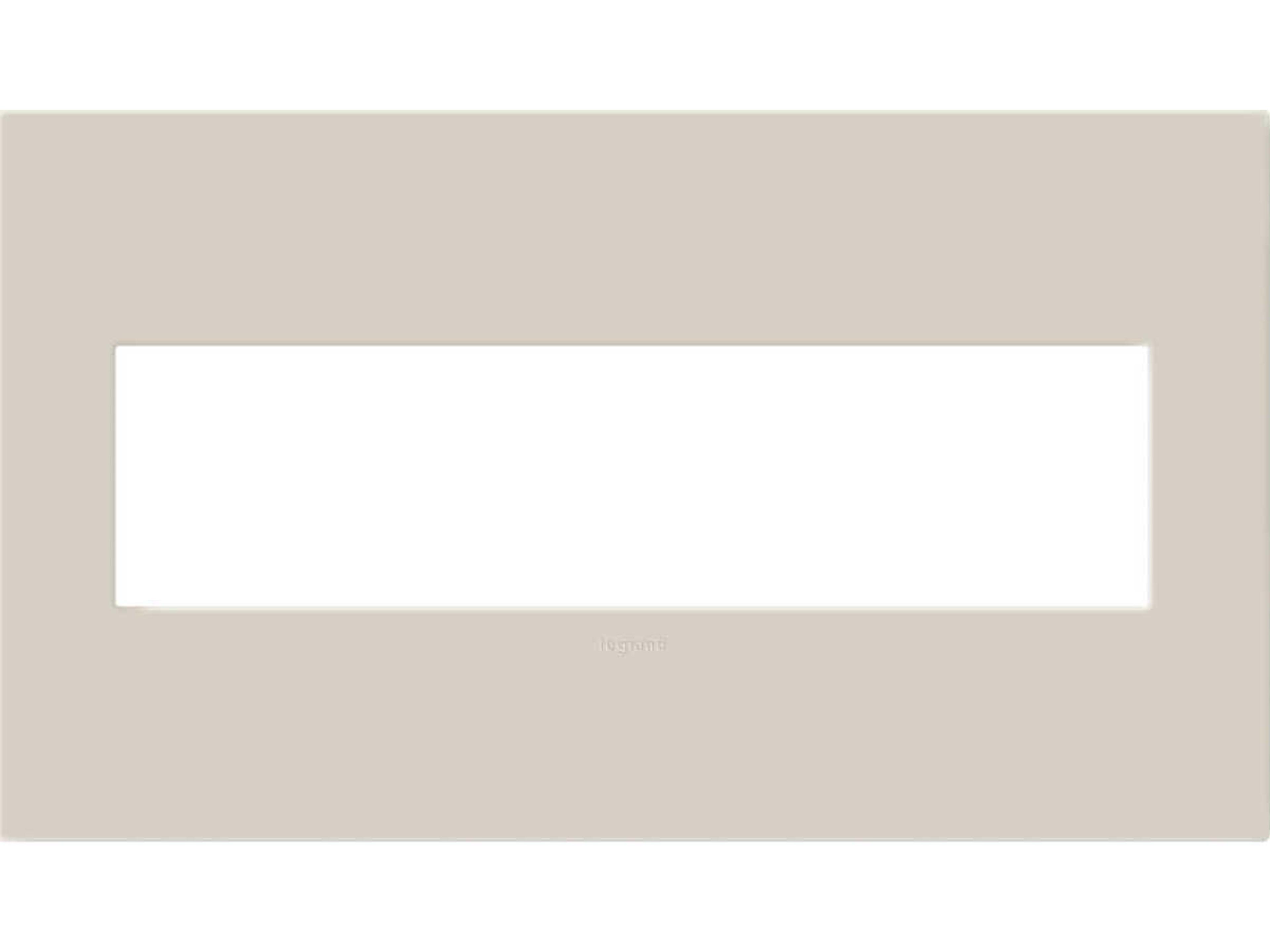 Legrand Plastics Oatmeal Four-Gang Screwless Wall Plate with Microban