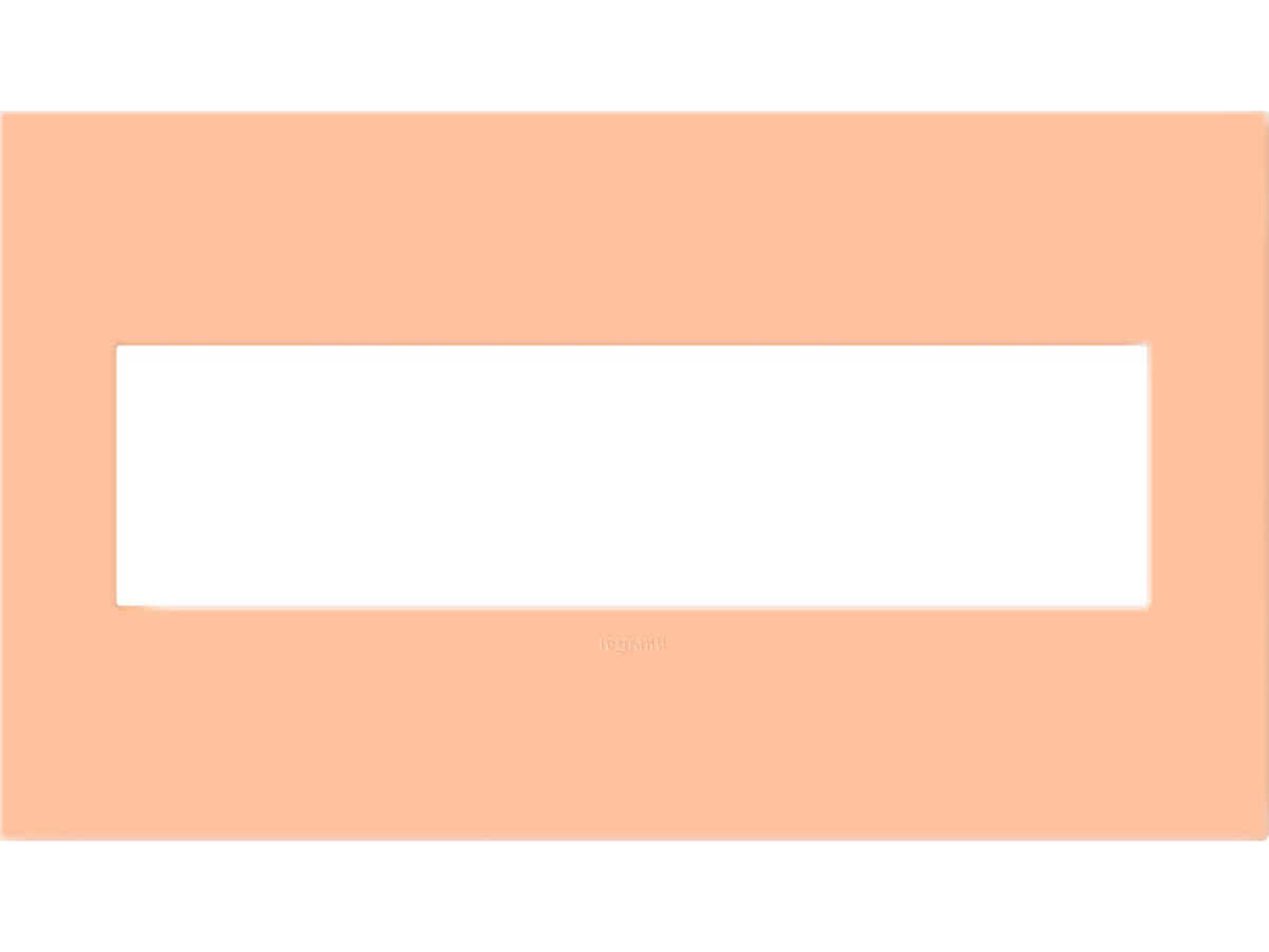 Legrand Plastics Peachy Four-Gang Screwless Wall Plate with Microban