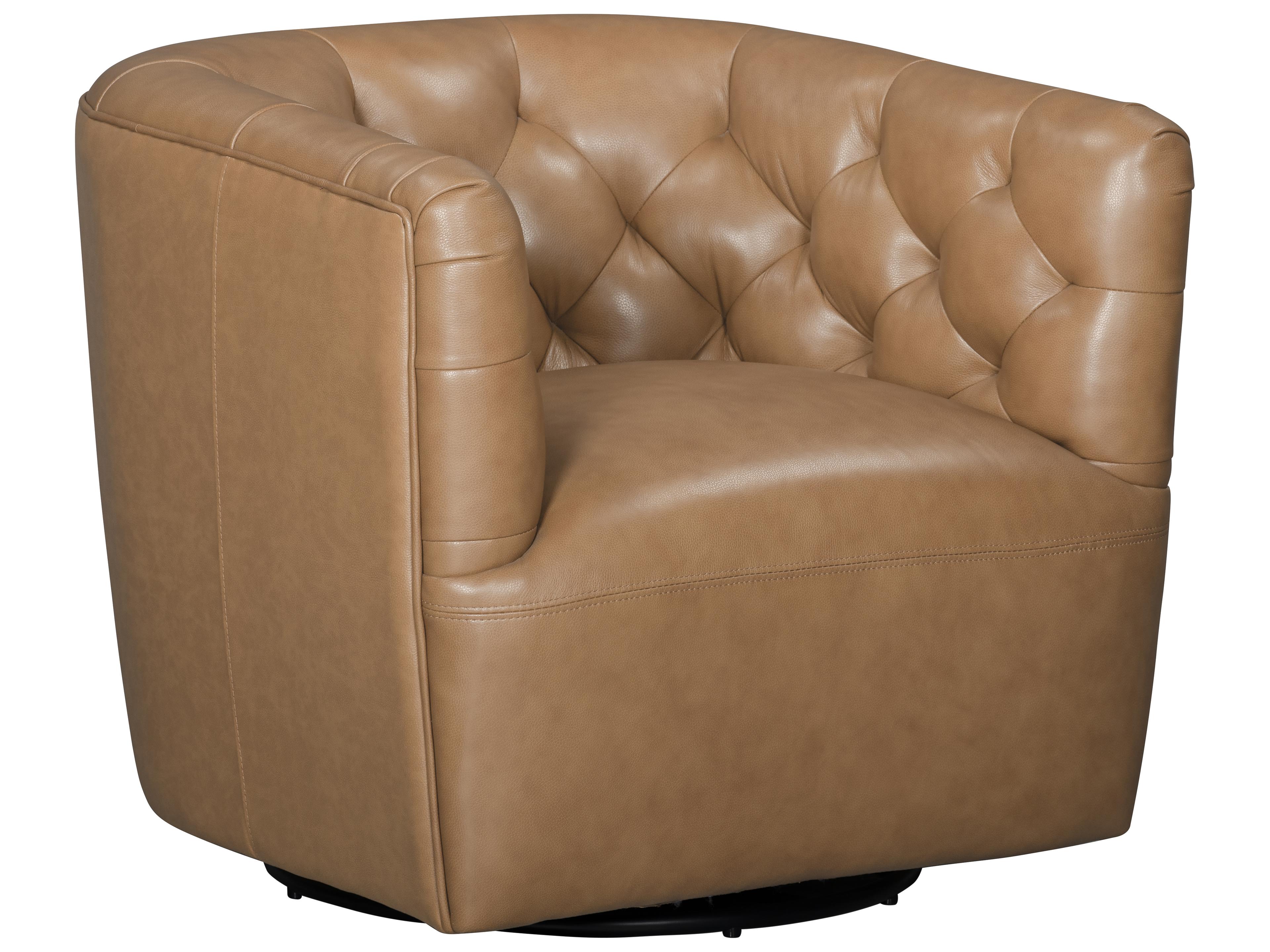Leather Italia USA Mira Chair - 360 Swivel 3601S Carmel Saddle