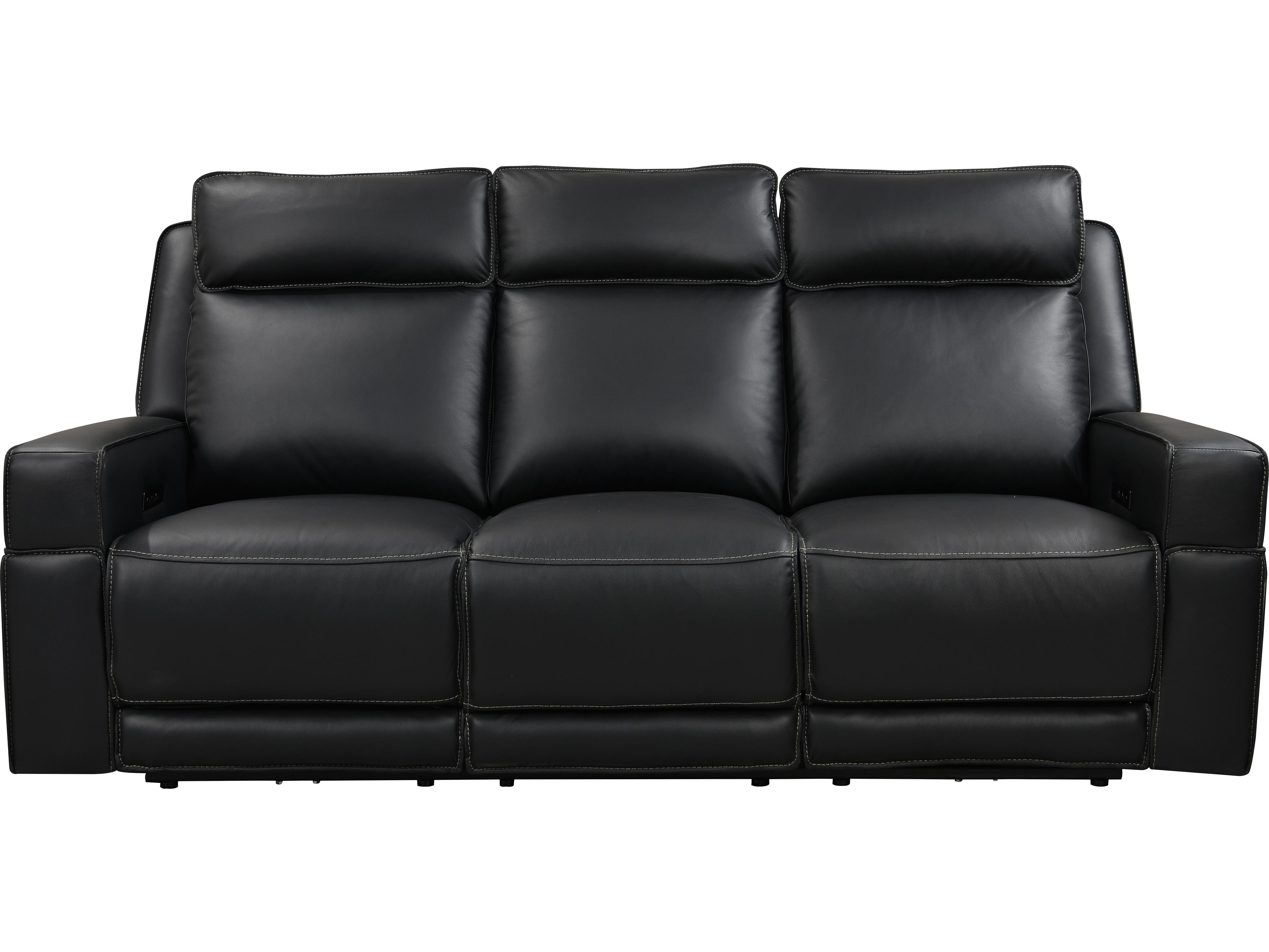 Leather Italia USA Valley Sofa - P2 - Zg 8034Lv Black Leath