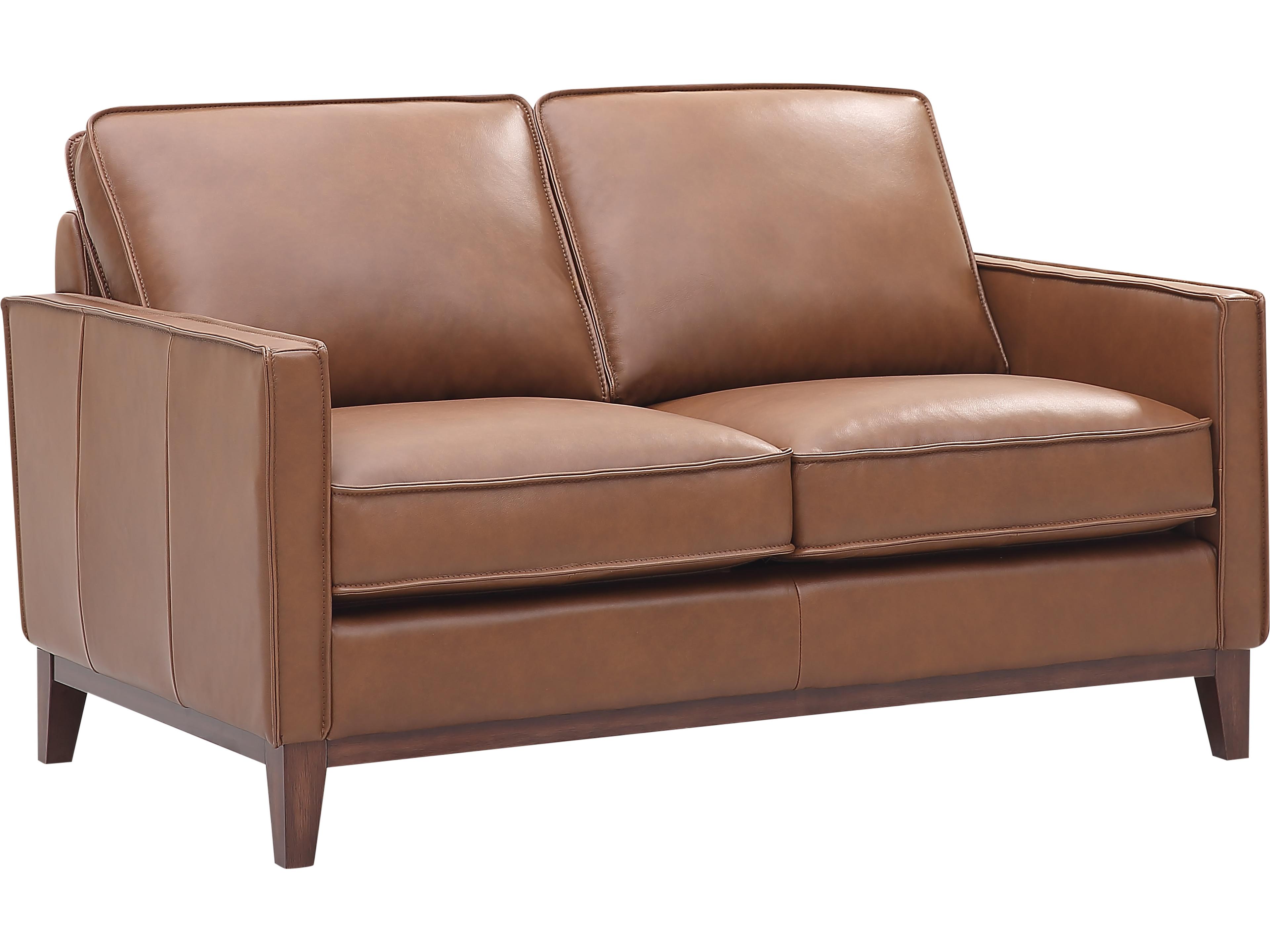 Leather Italia USA Weston Loveseat 1015S Highland Saddle Leath