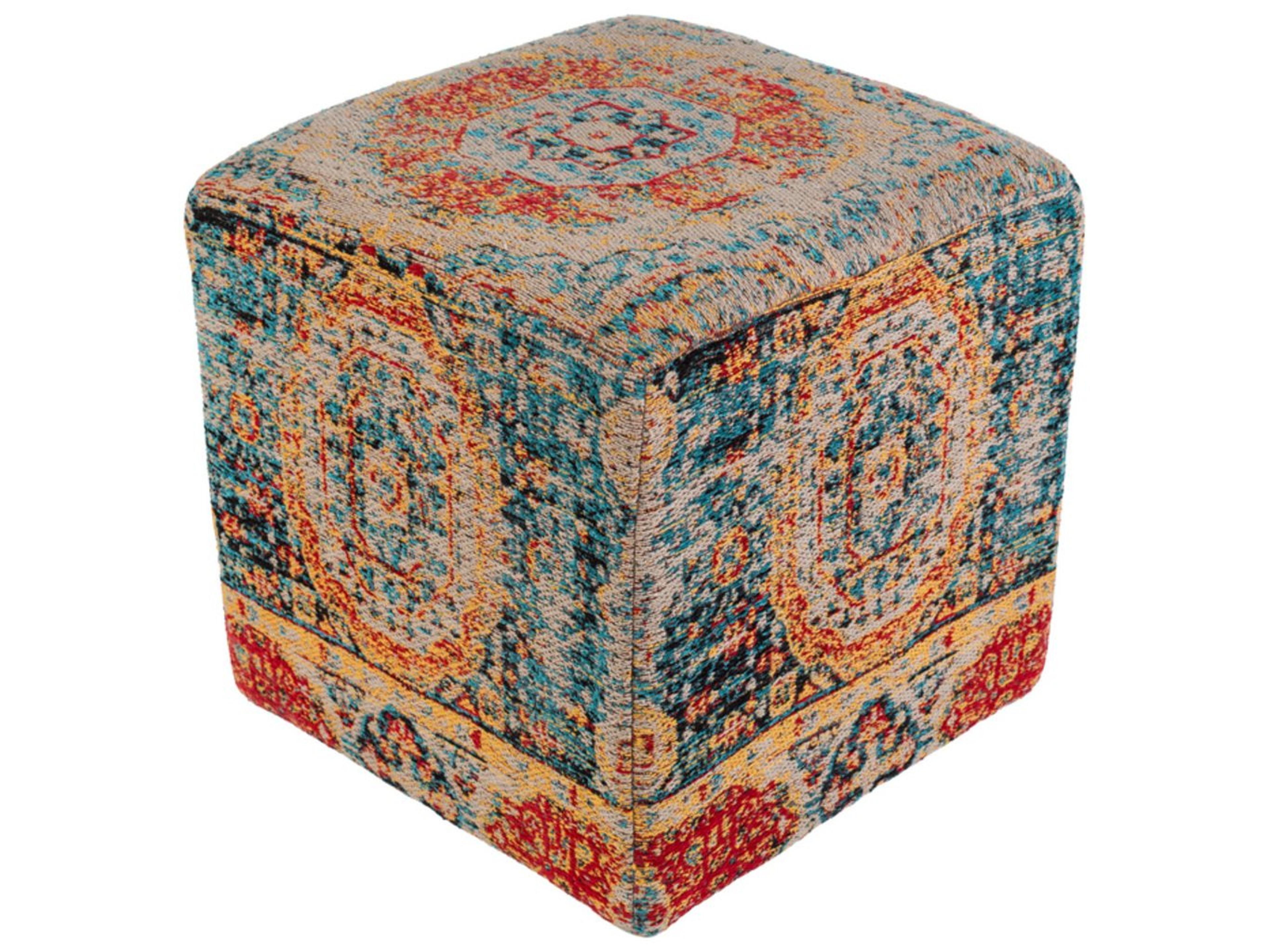 Livabliss by Surya Amsterdam Black Upholstered Ottoman