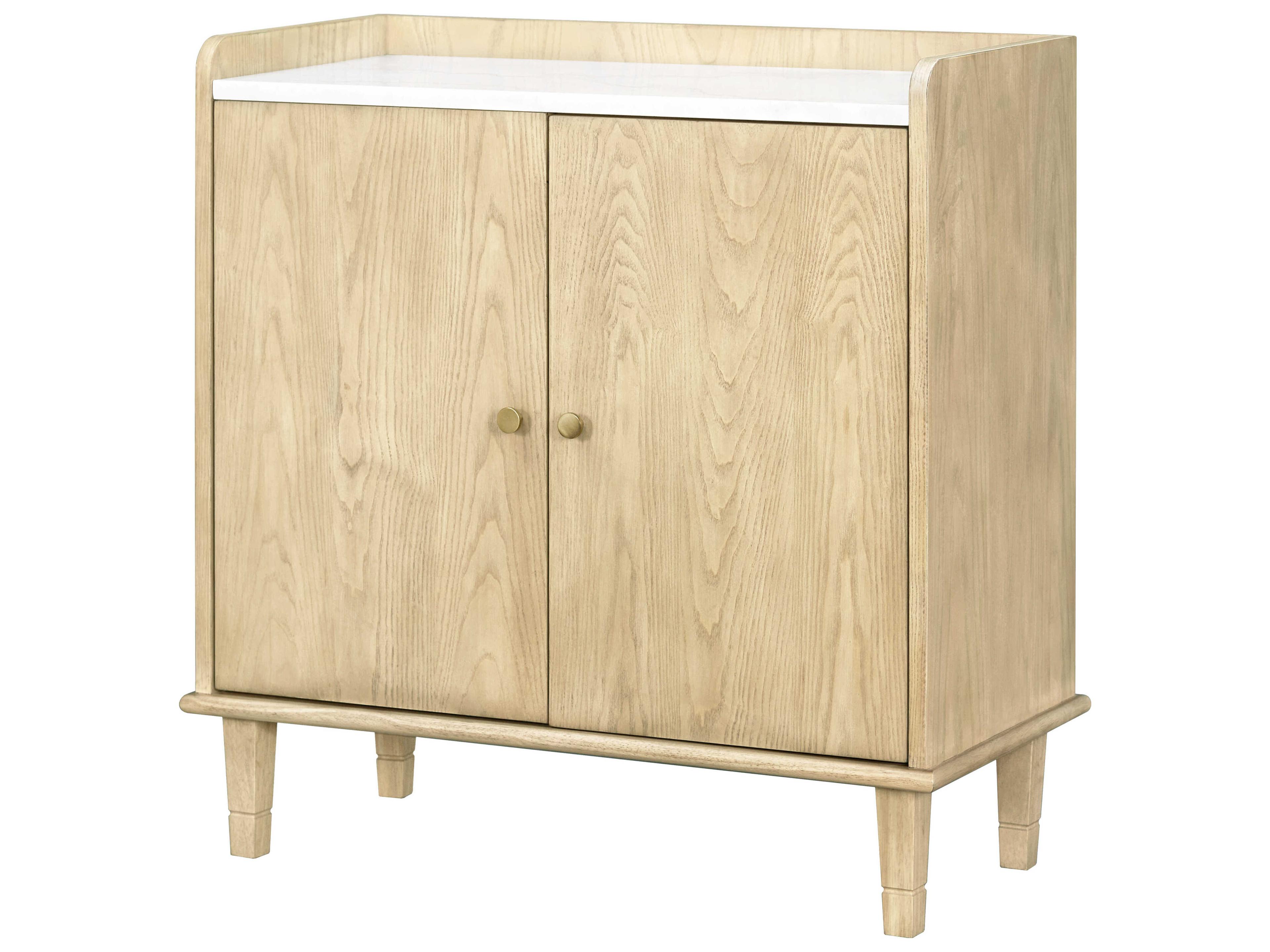 Livabliss by Surya Becki Owens Arista Tan White Natural Ash Wood Accent Cabinet