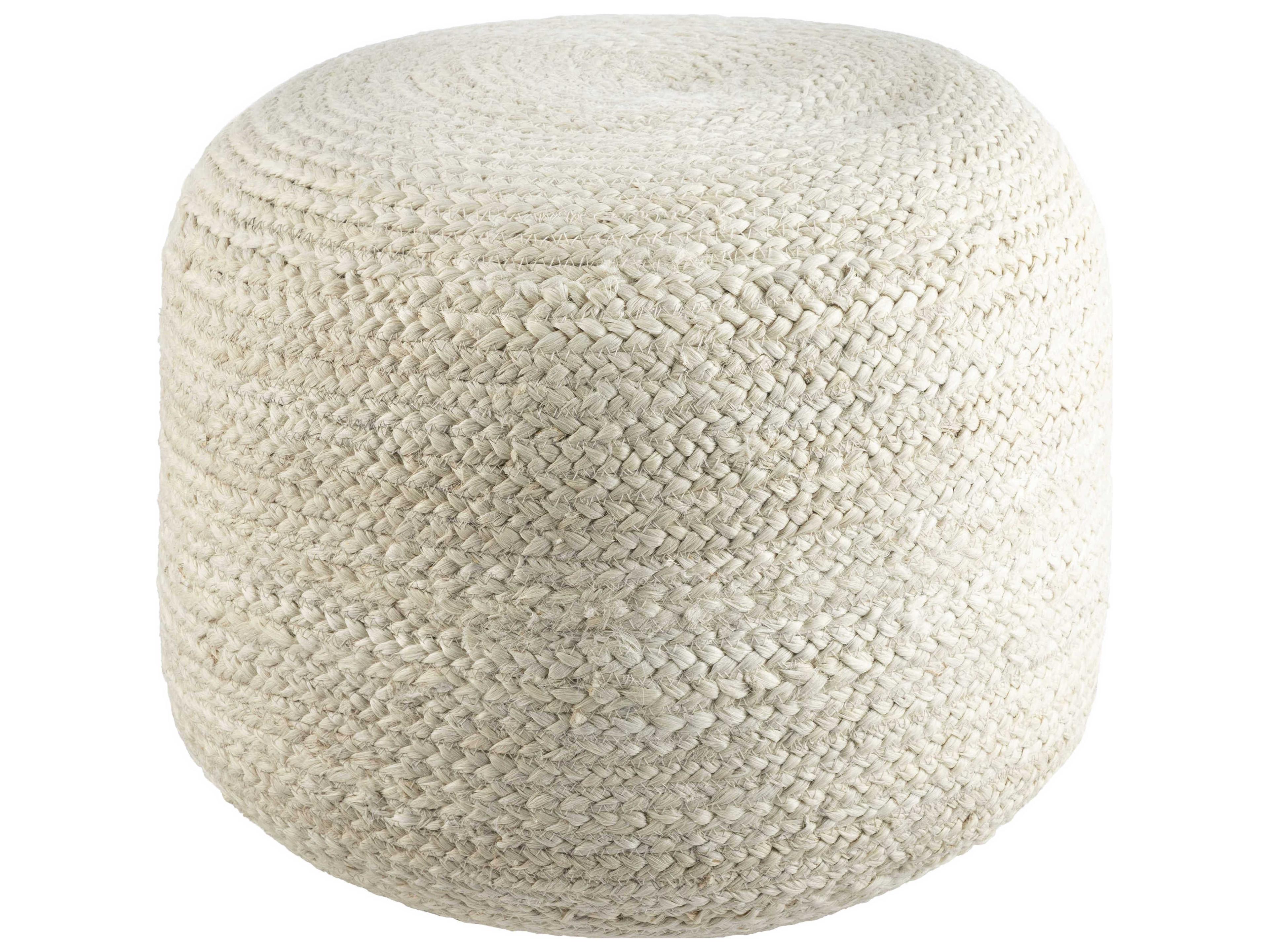 Livabliss by Surya Budapest Ivory Cream Pouf