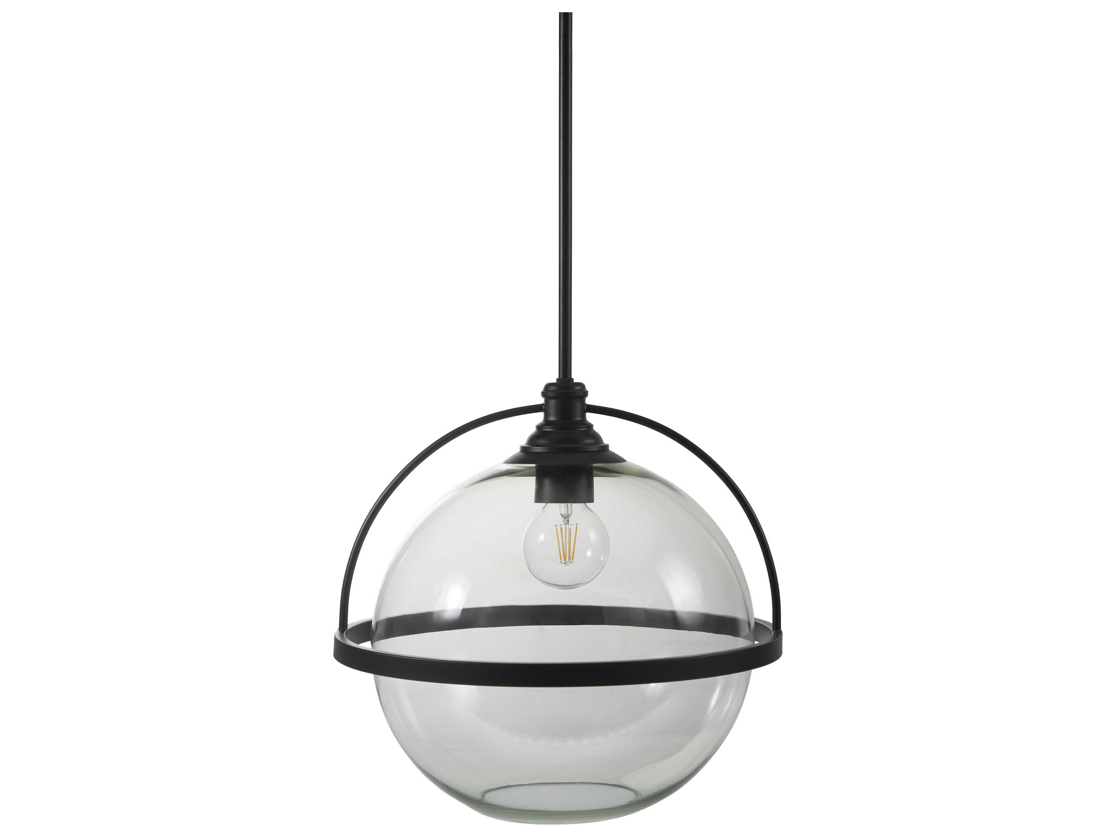 Livabliss by Surya Cortes 1-Light Black Globe Pendant