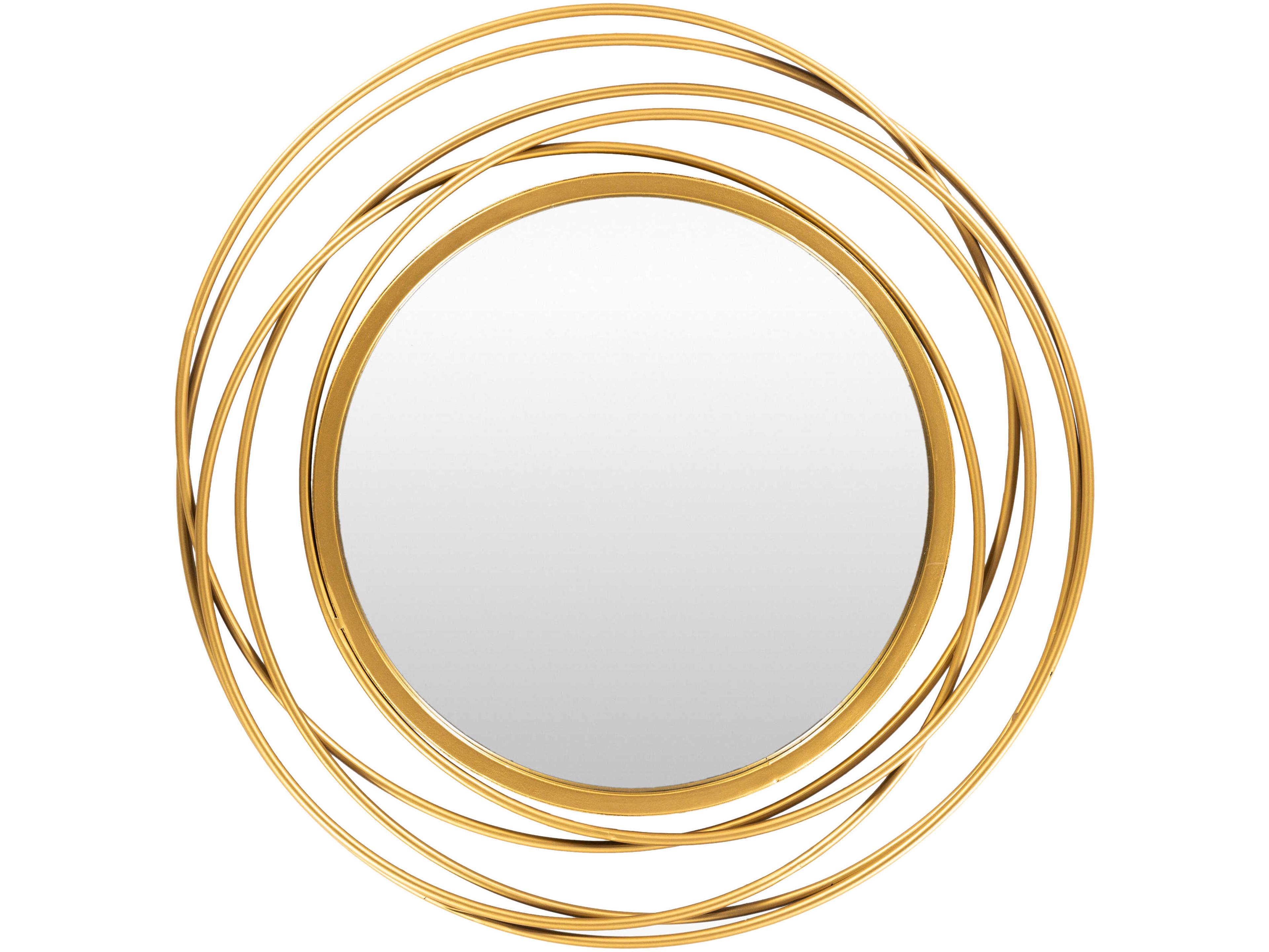 Livabliss by Surya Dixie Painted Gold Round Wall Mirror