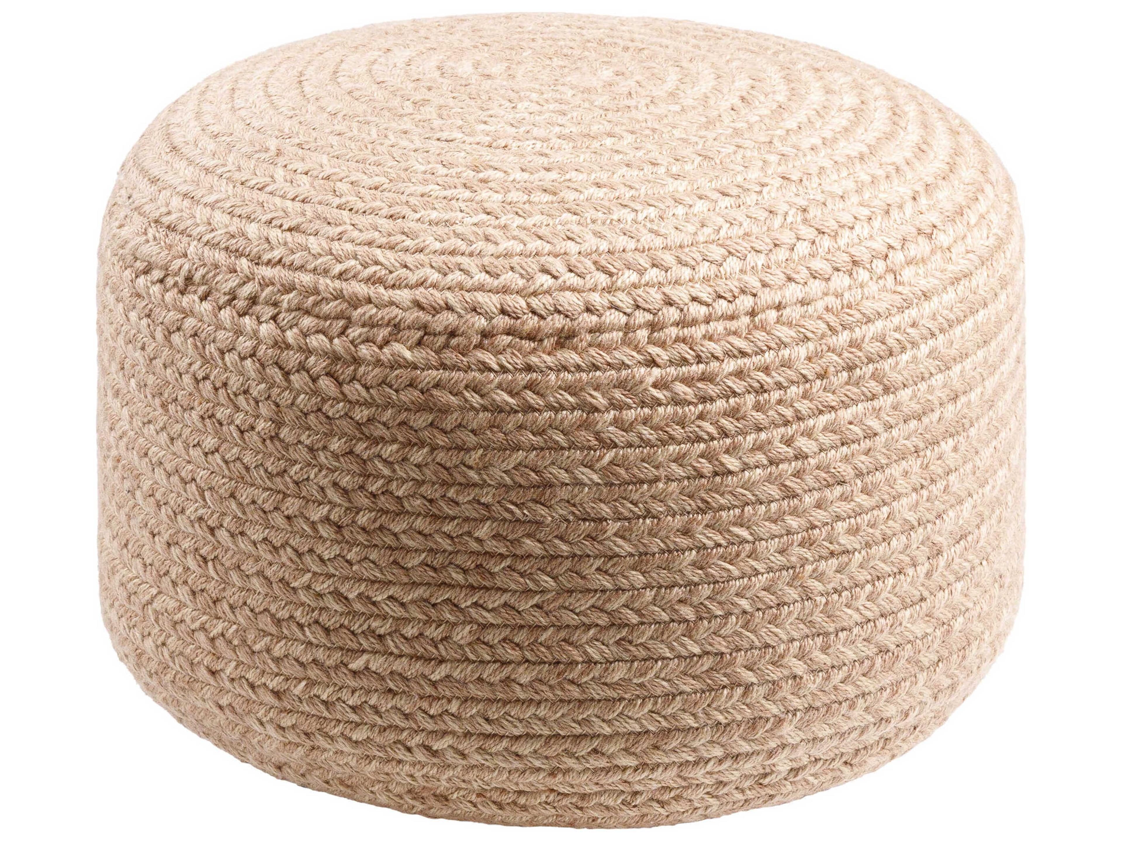 Livabliss by Surya Entwined Dusty Pink Upholstered Pouf