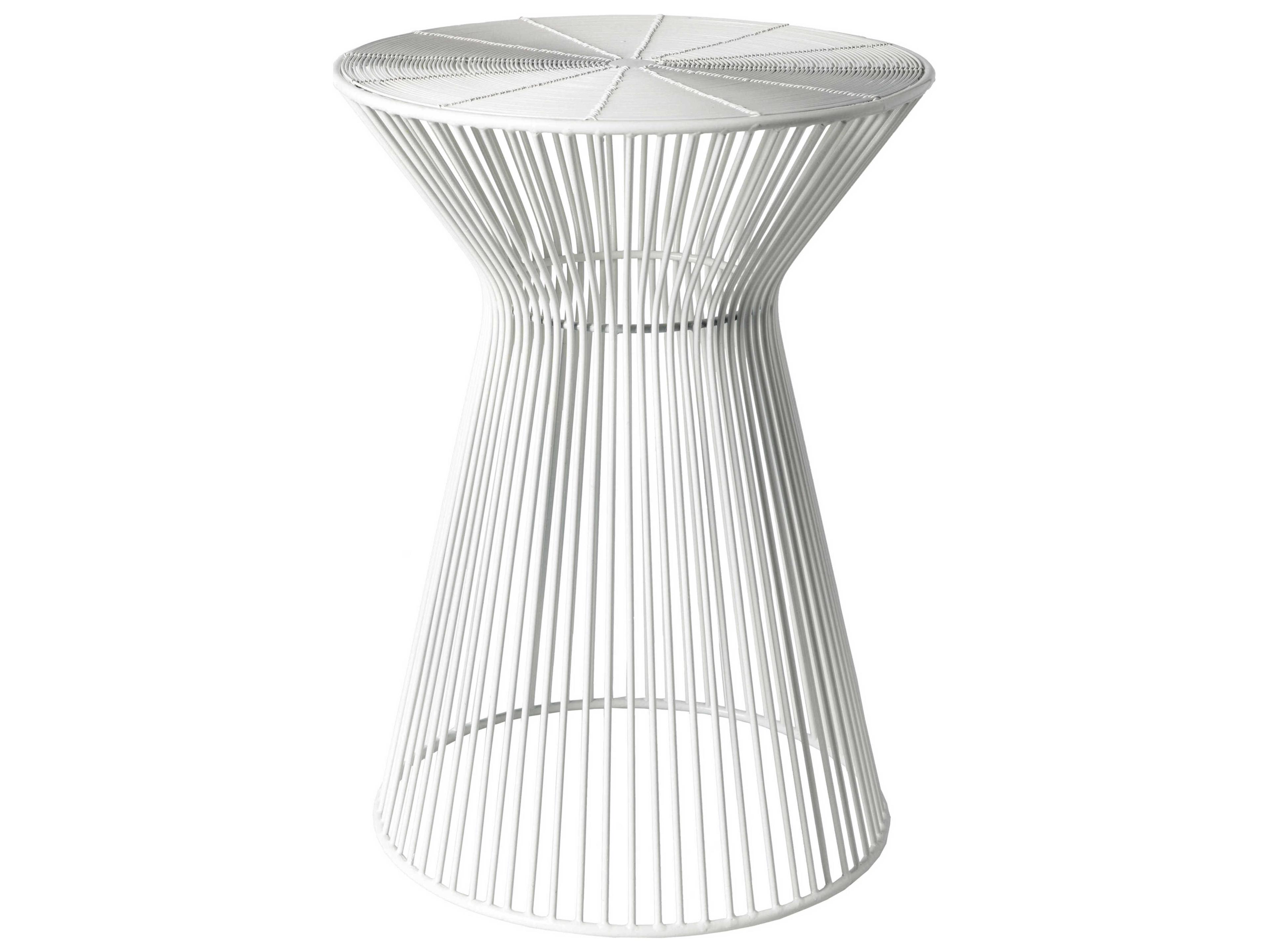 Livabliss by Surya Fife Round Metal White End Table