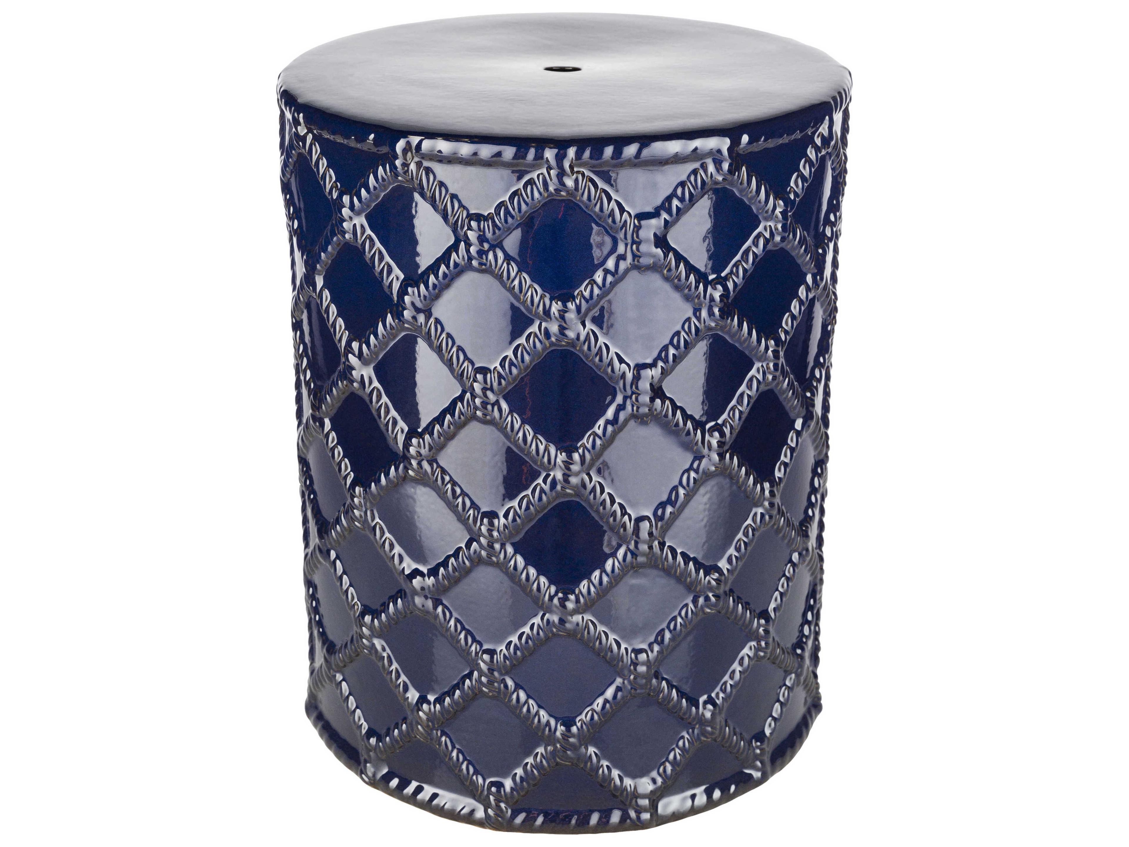 Livabliss by Surya Gaylor Navy Blue Garden Stool