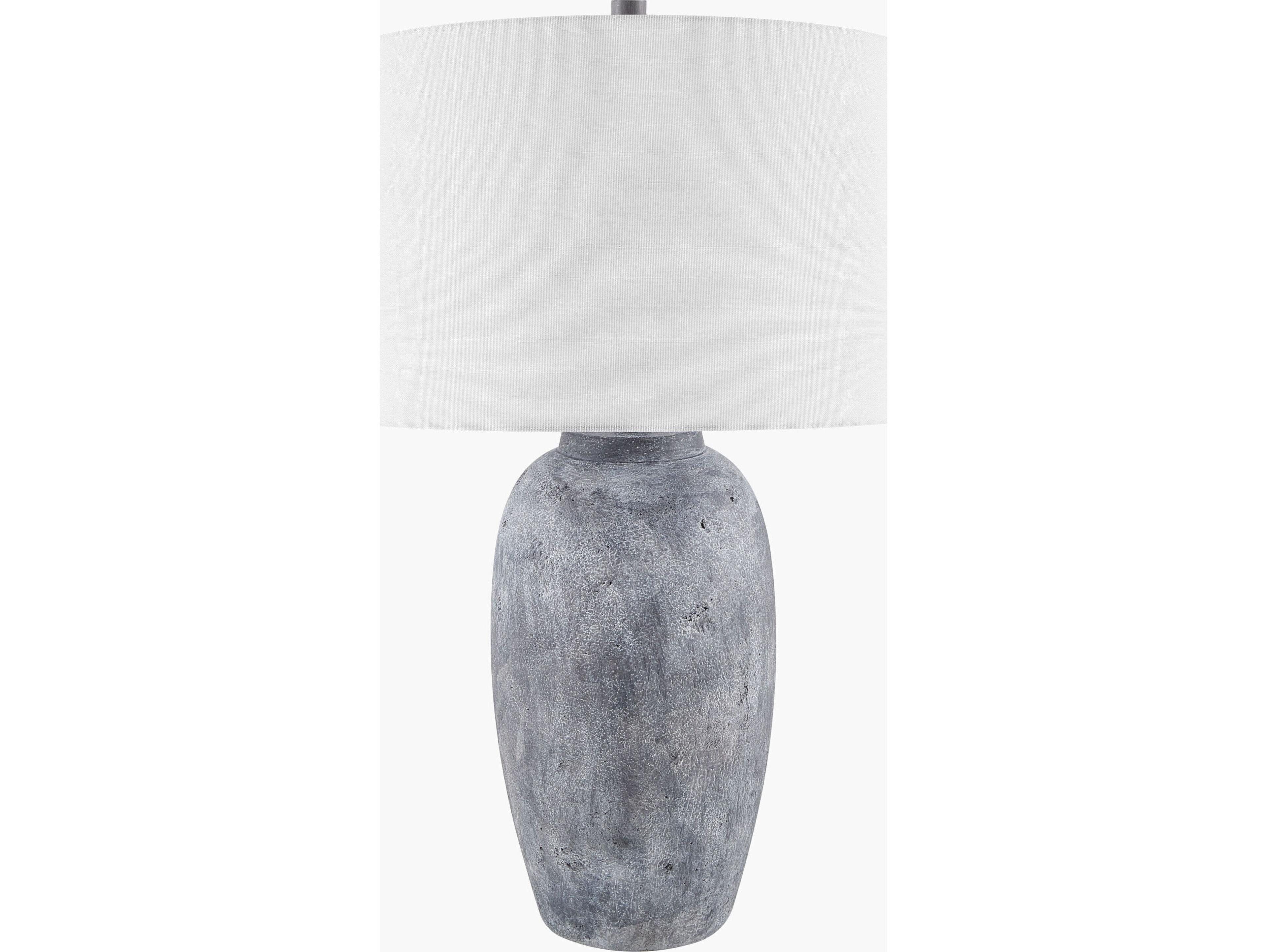 Livabliss by Surya Gasius Painted Gray White Linen Buffet Lamp