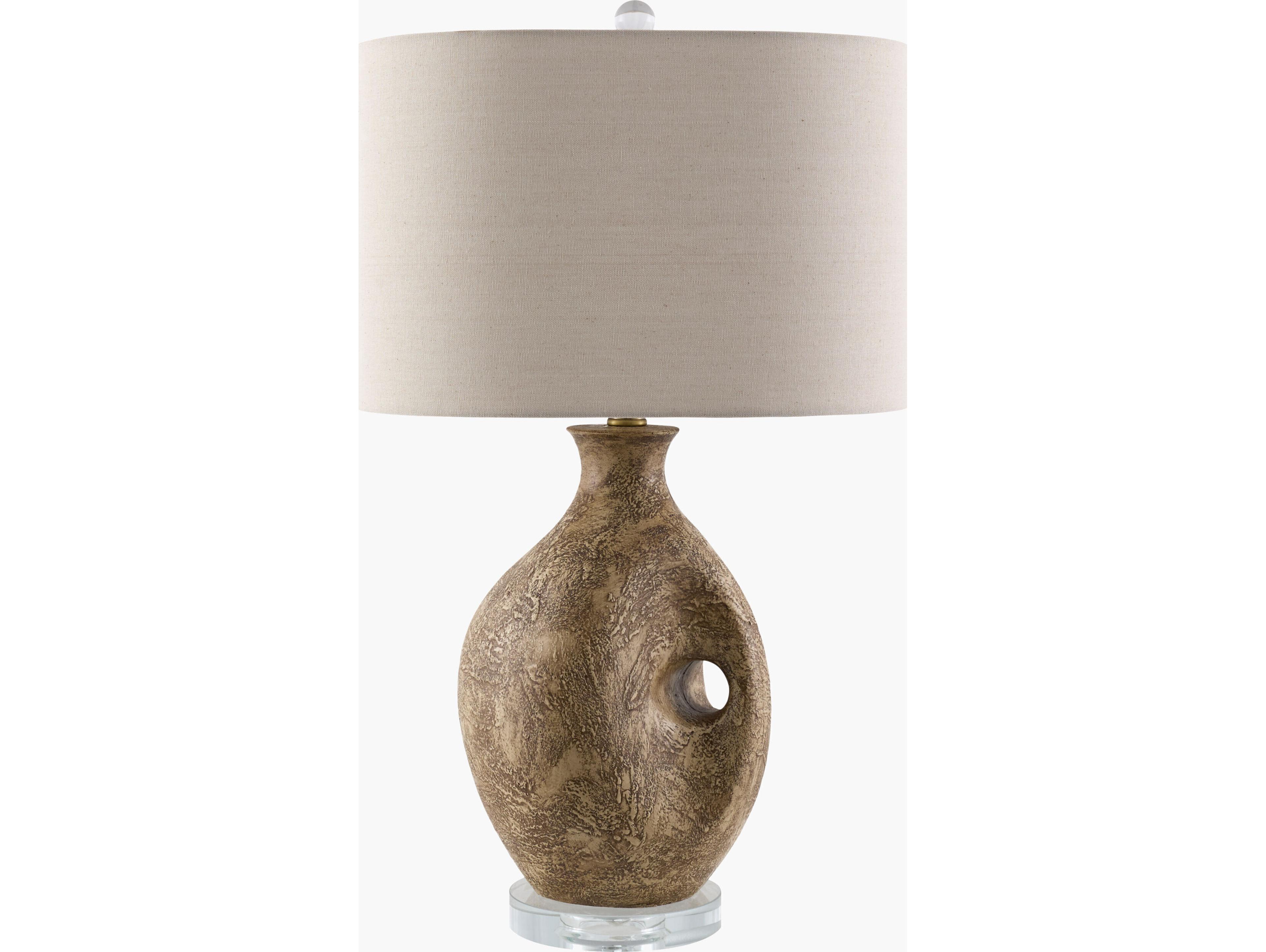 Livabliss by Surya Haria Painted Brown Wheat Linen Buffet Lamp