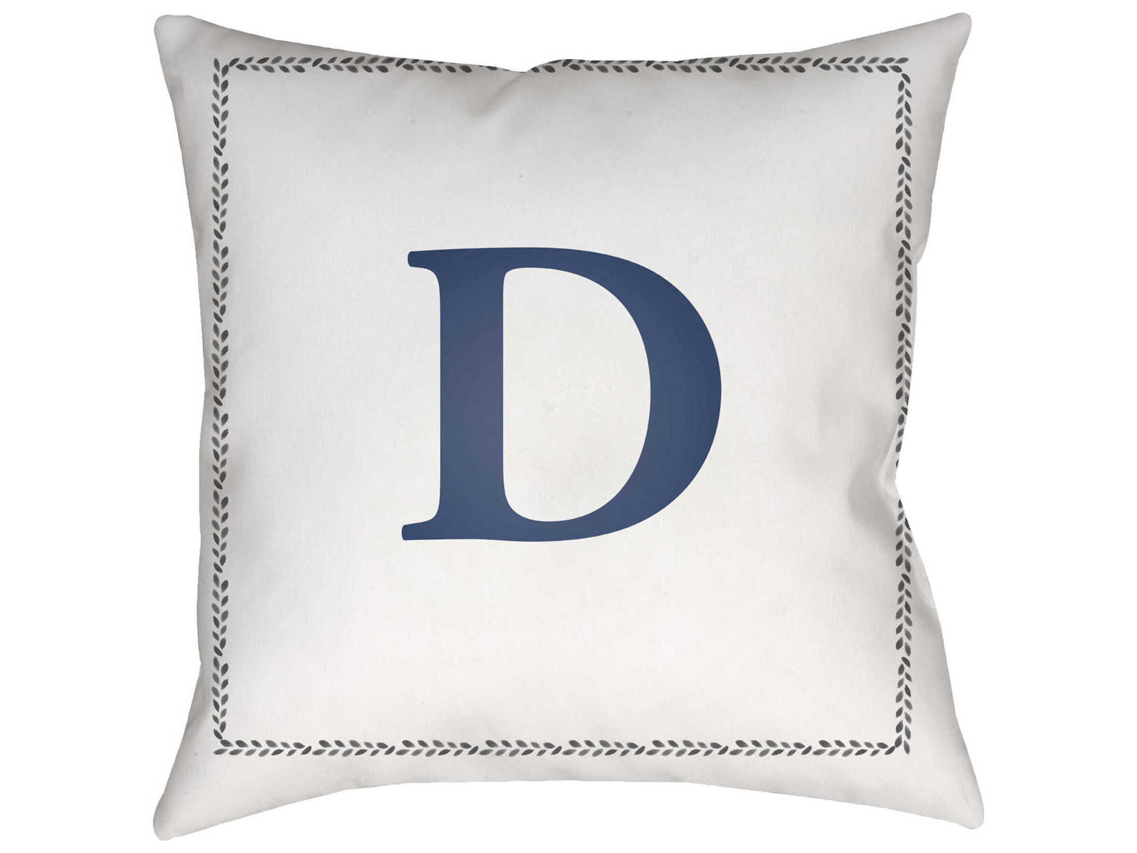 Livabliss by Surya Initials D Pillow