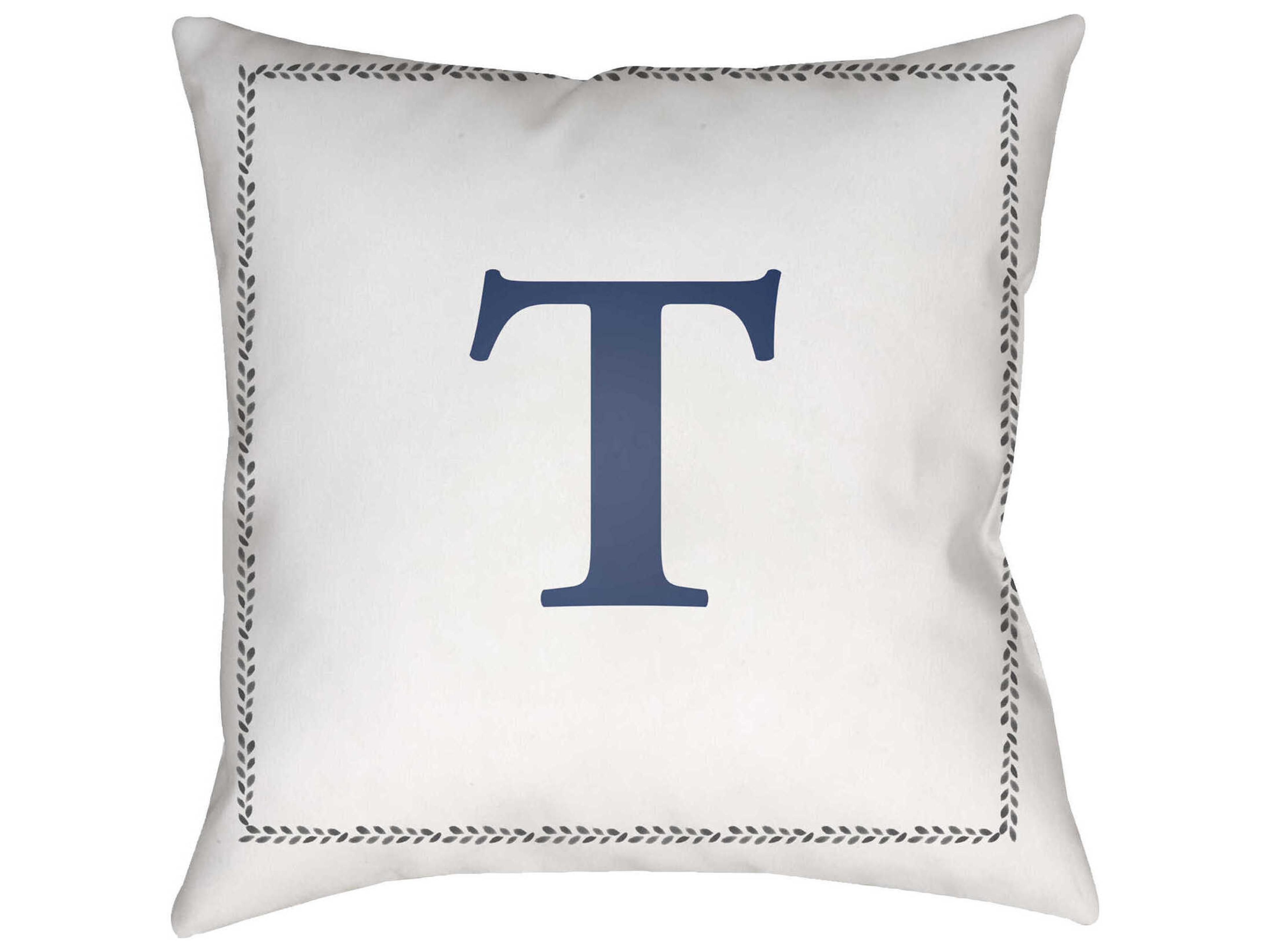 Livabliss by Surya Initials T Pillow