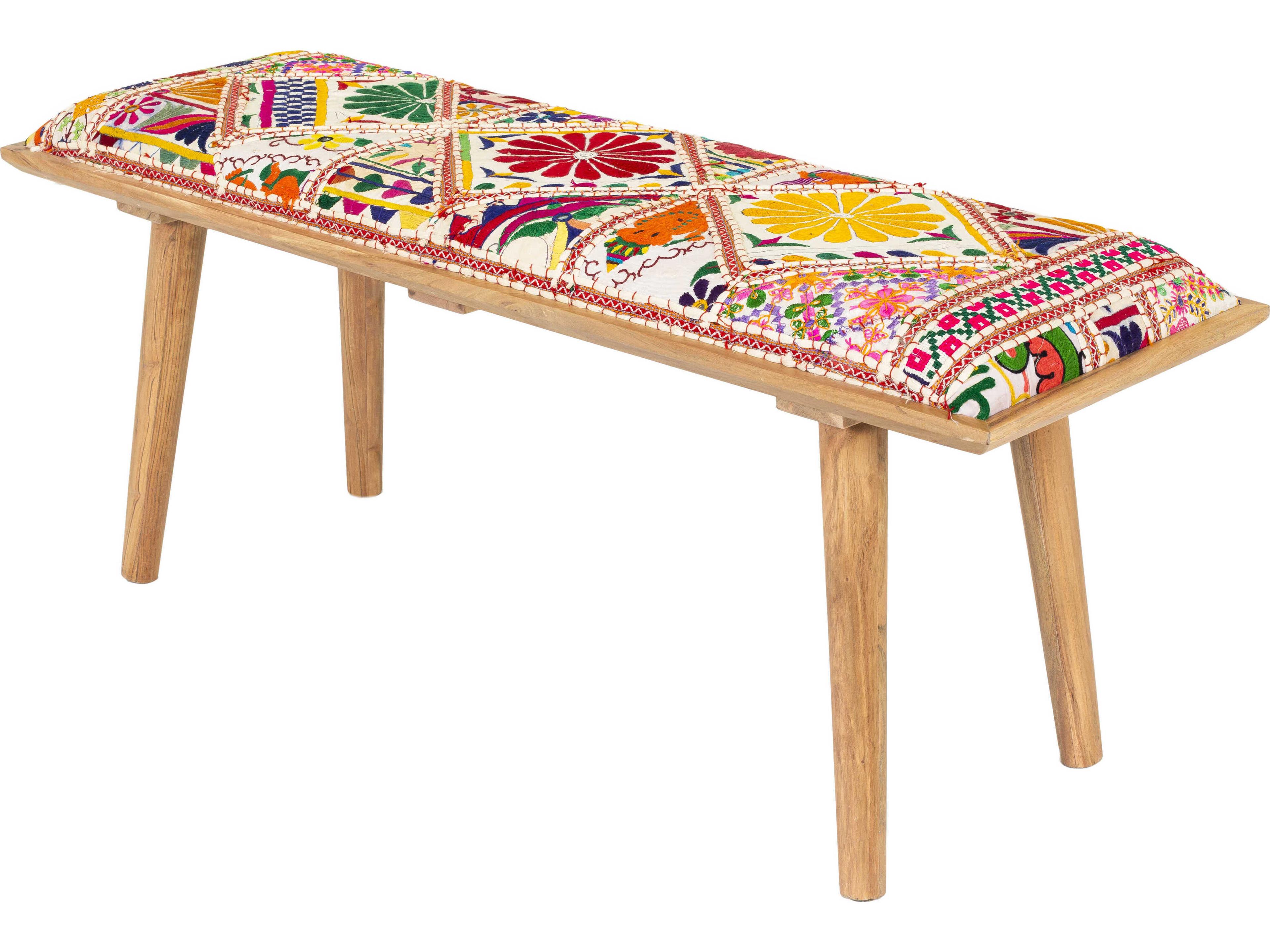 Livabliss by Surya Karma Cream Upholstered Accent Bench