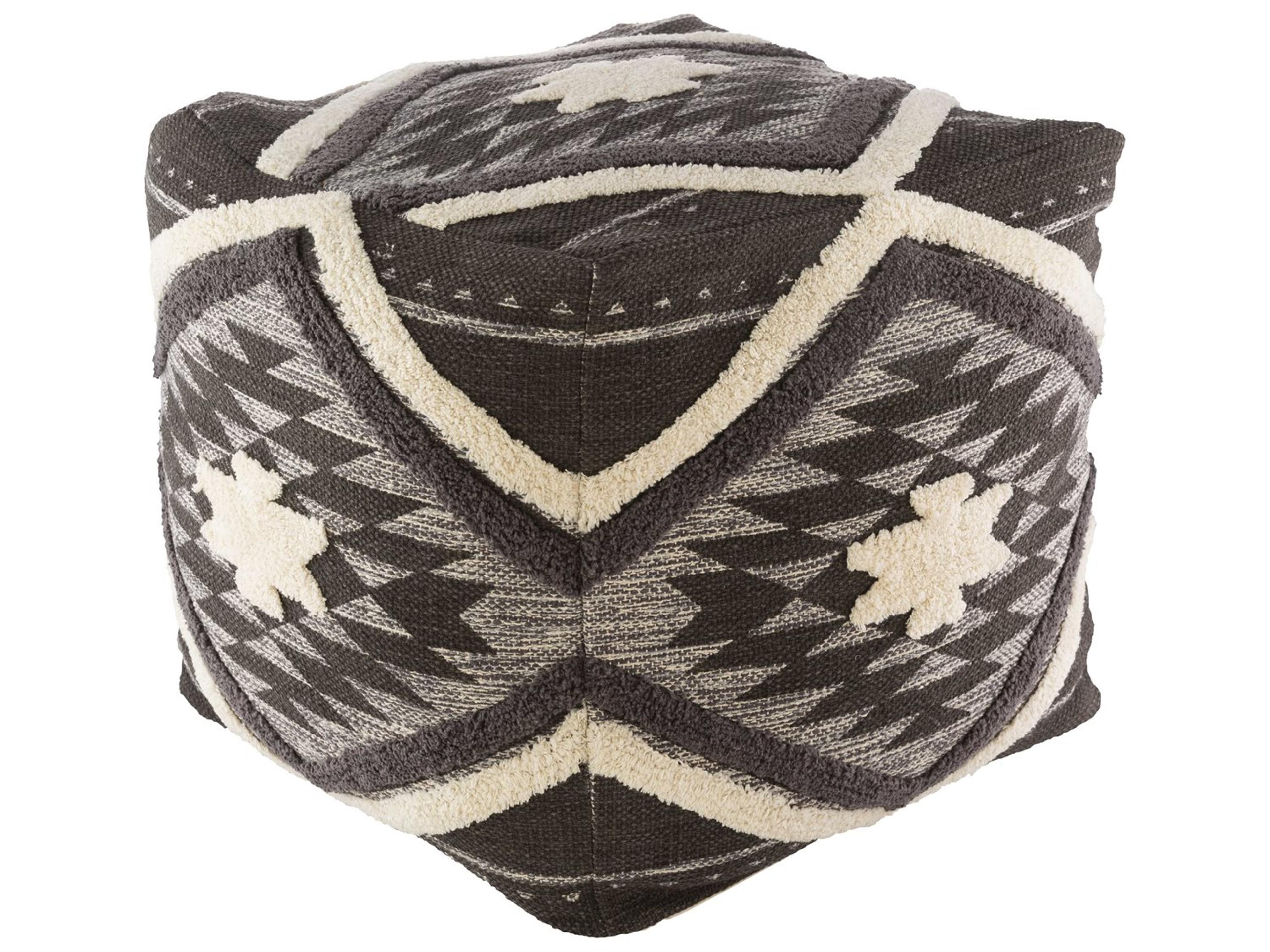 Livabliss by Surya Lachlan Black Upholstered Ottoman