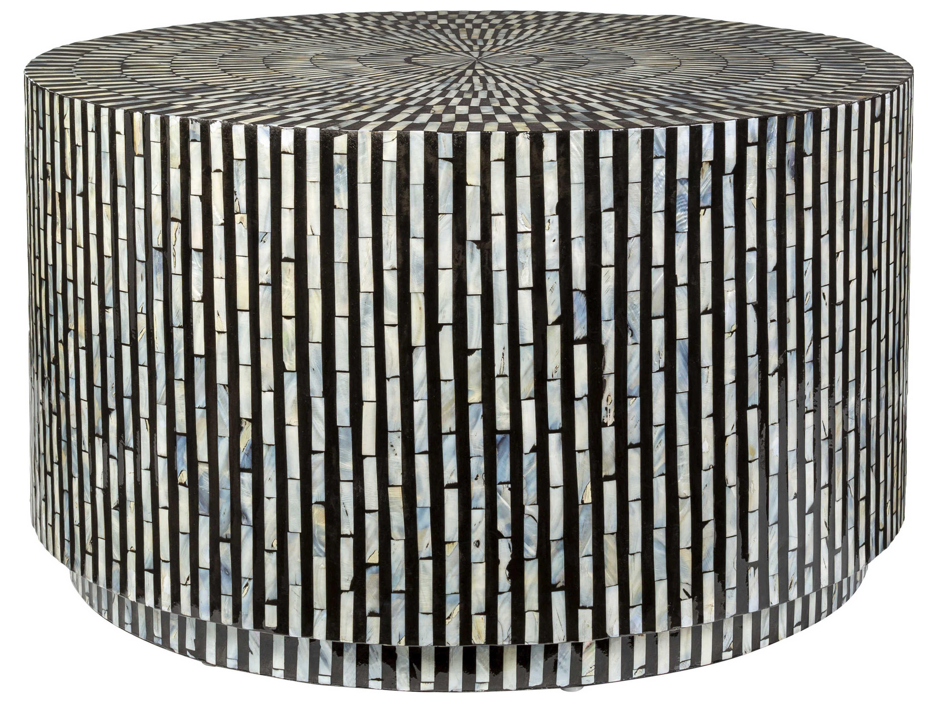 Livabliss by Surya Lharysa Round Black Cream Coffee Table