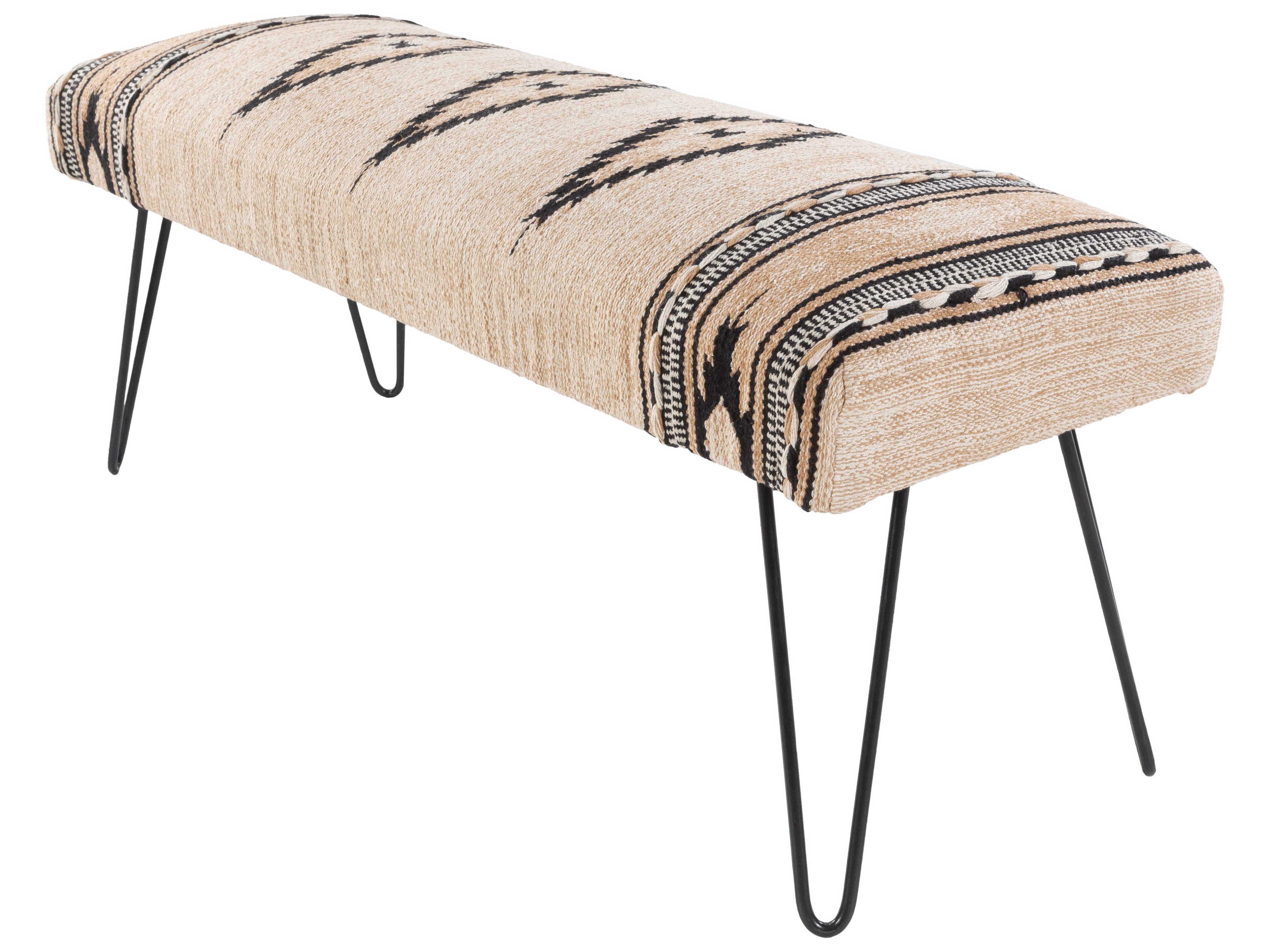 Livabliss by Surya Miriam Tan Black Cream Accent Bench