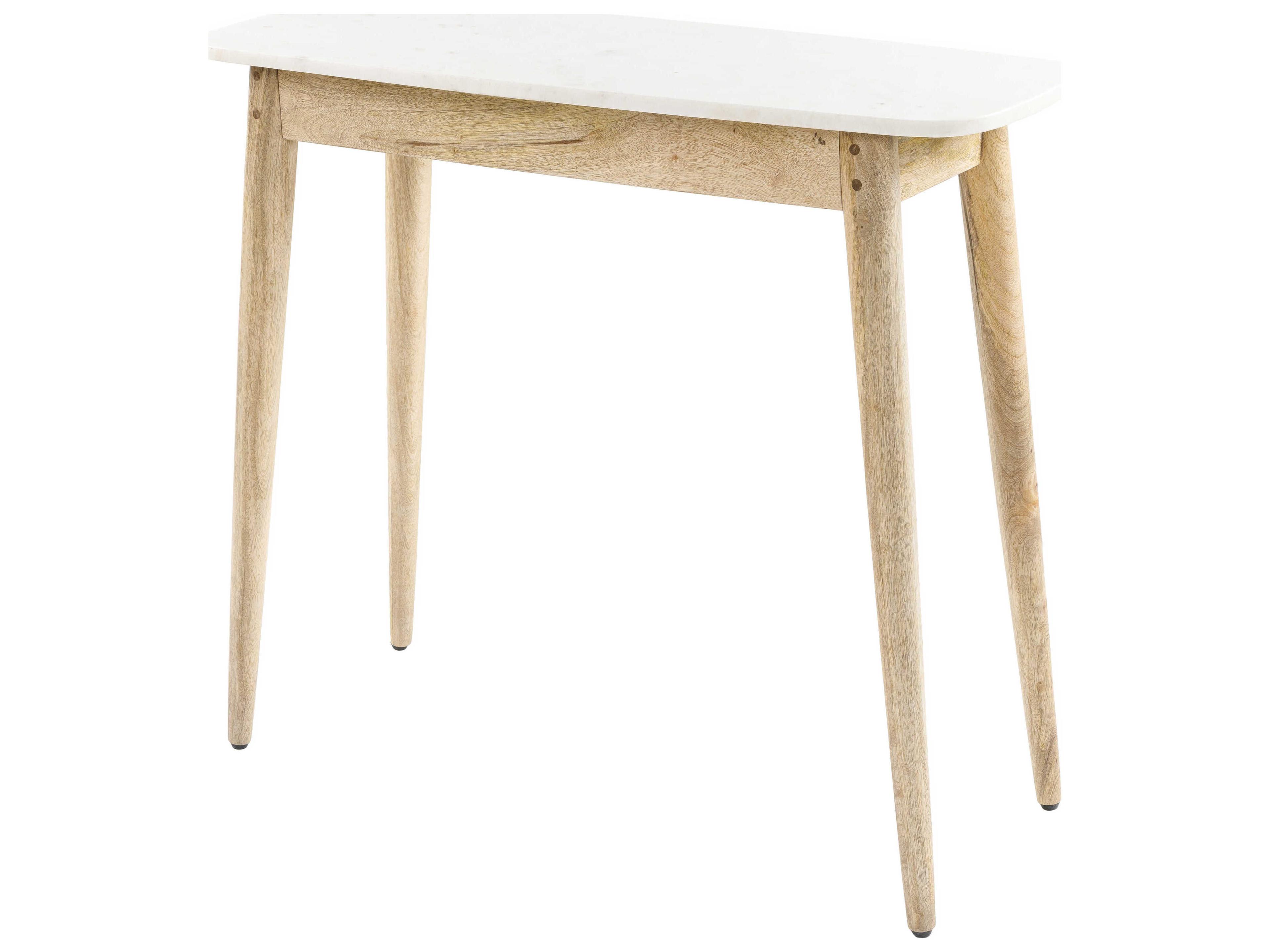 Livabliss by Surya Makrana Marble White Brown Console Table