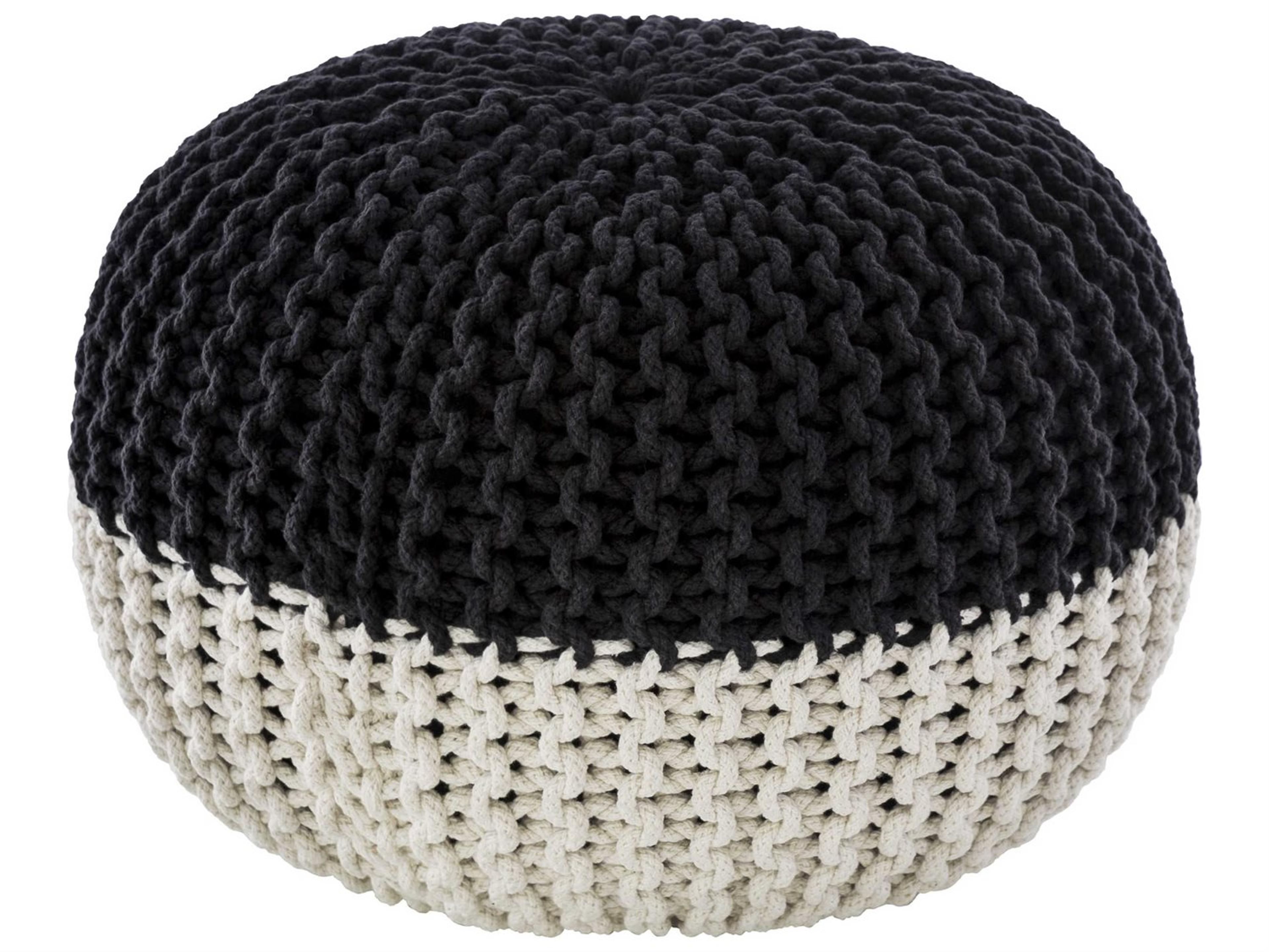 Livabliss by Surya Malmo Black White Ottoman