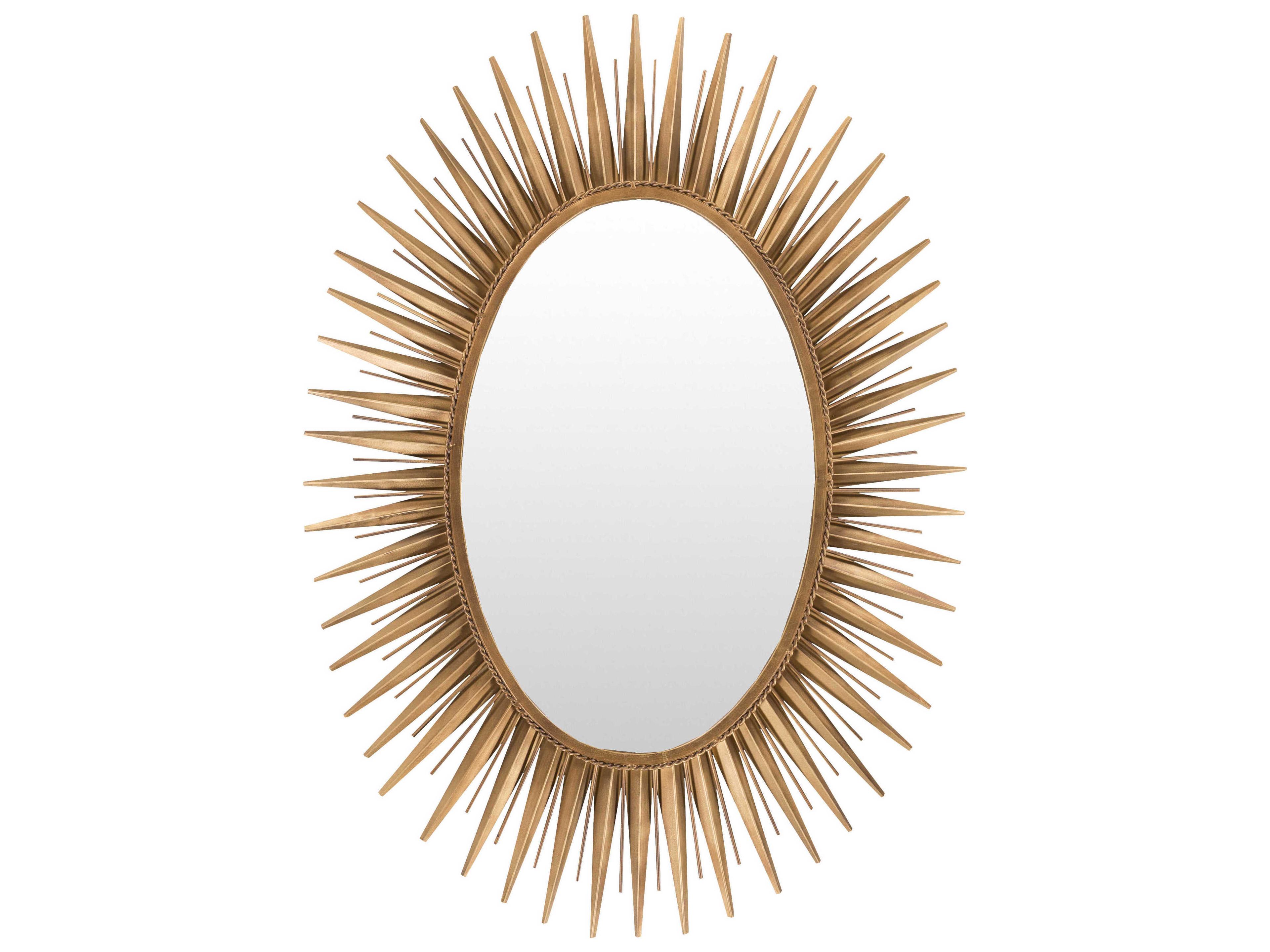 Livabliss by Surya Nihal Hand Ed Metallic Brass Oval Wall Mirror