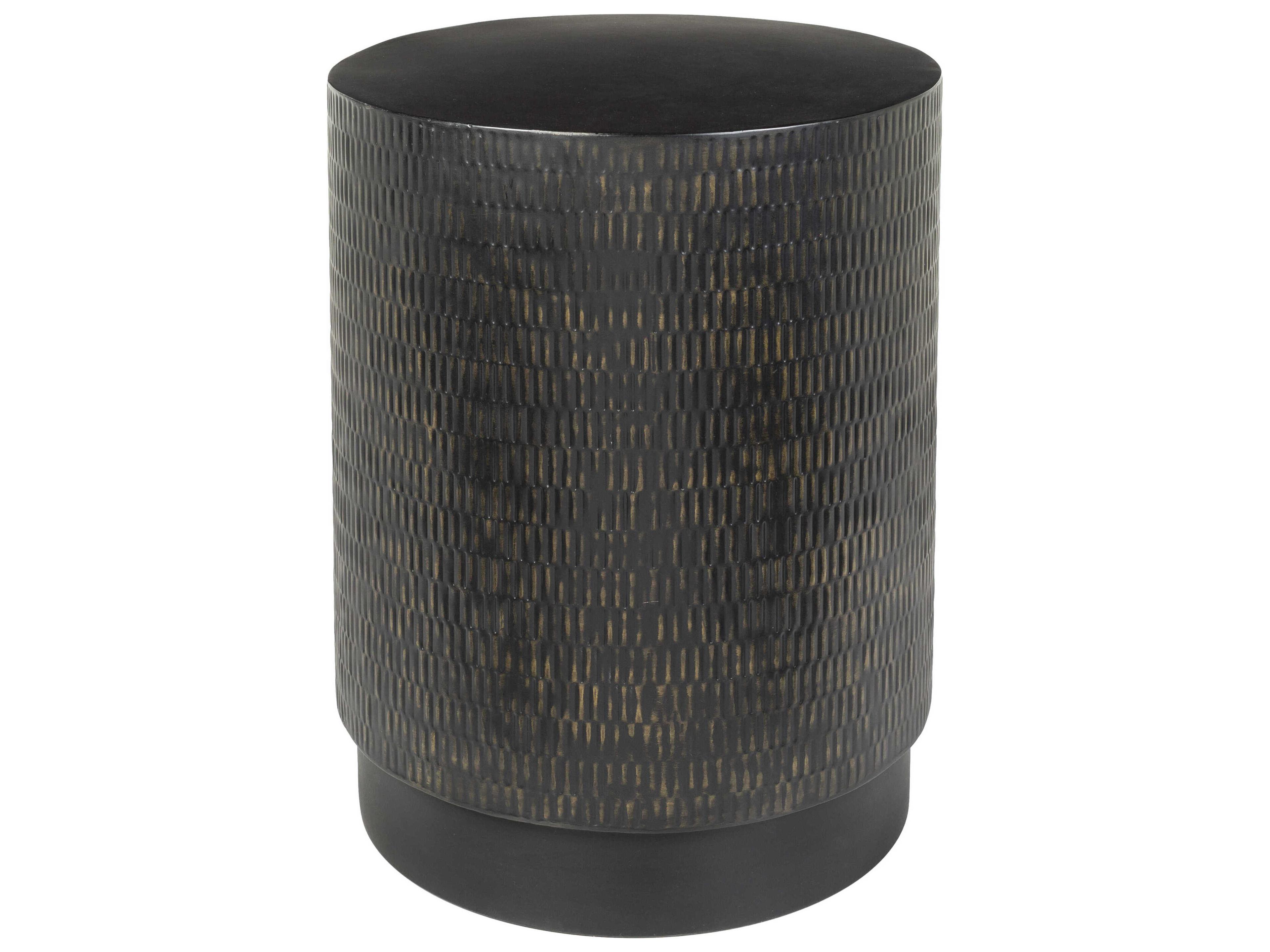 Livabliss by Surya Amenet Round Steel Black End Table