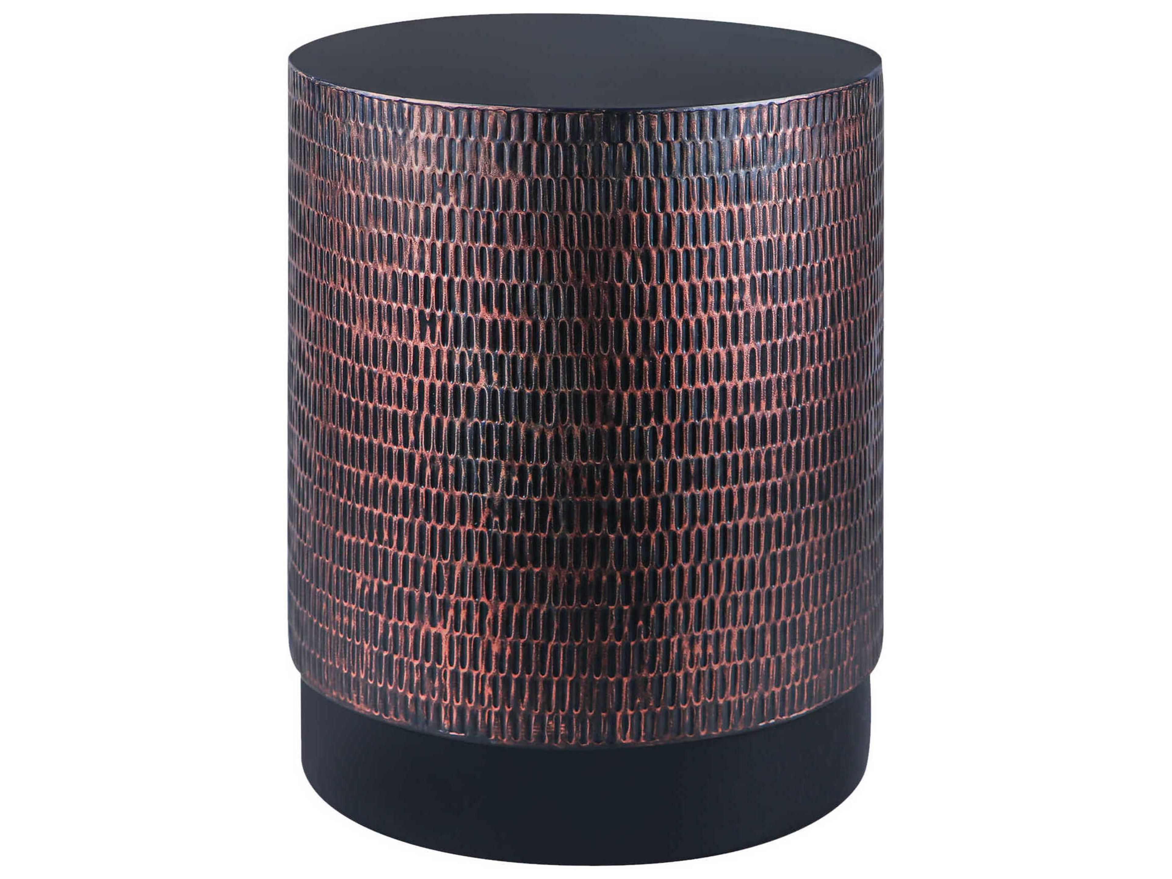 Livabliss by Surya Amenet Round Metal Gold Black End Table