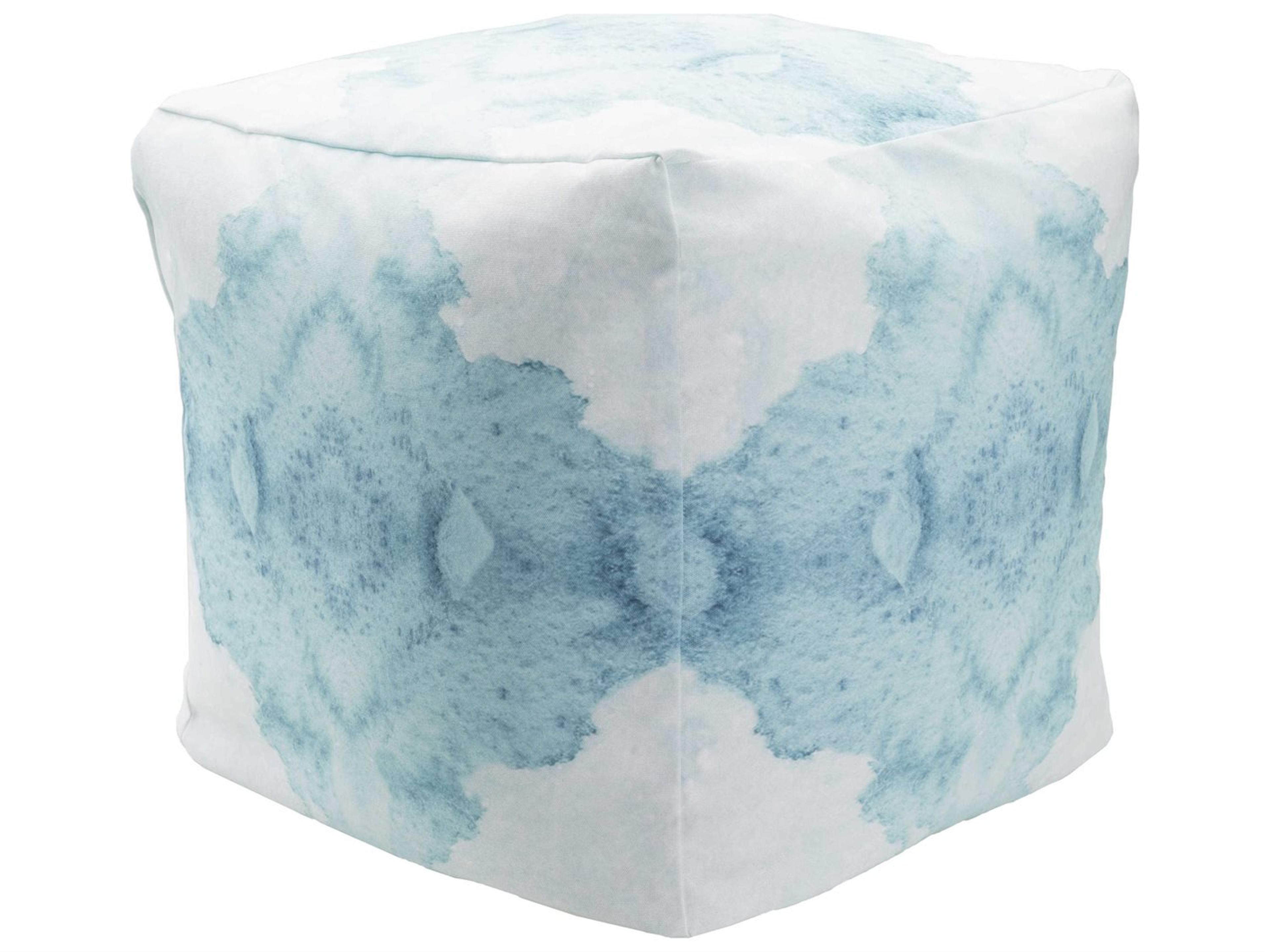 Livabliss by Surya Surya Poufs Blue Upholstered Ottoman
