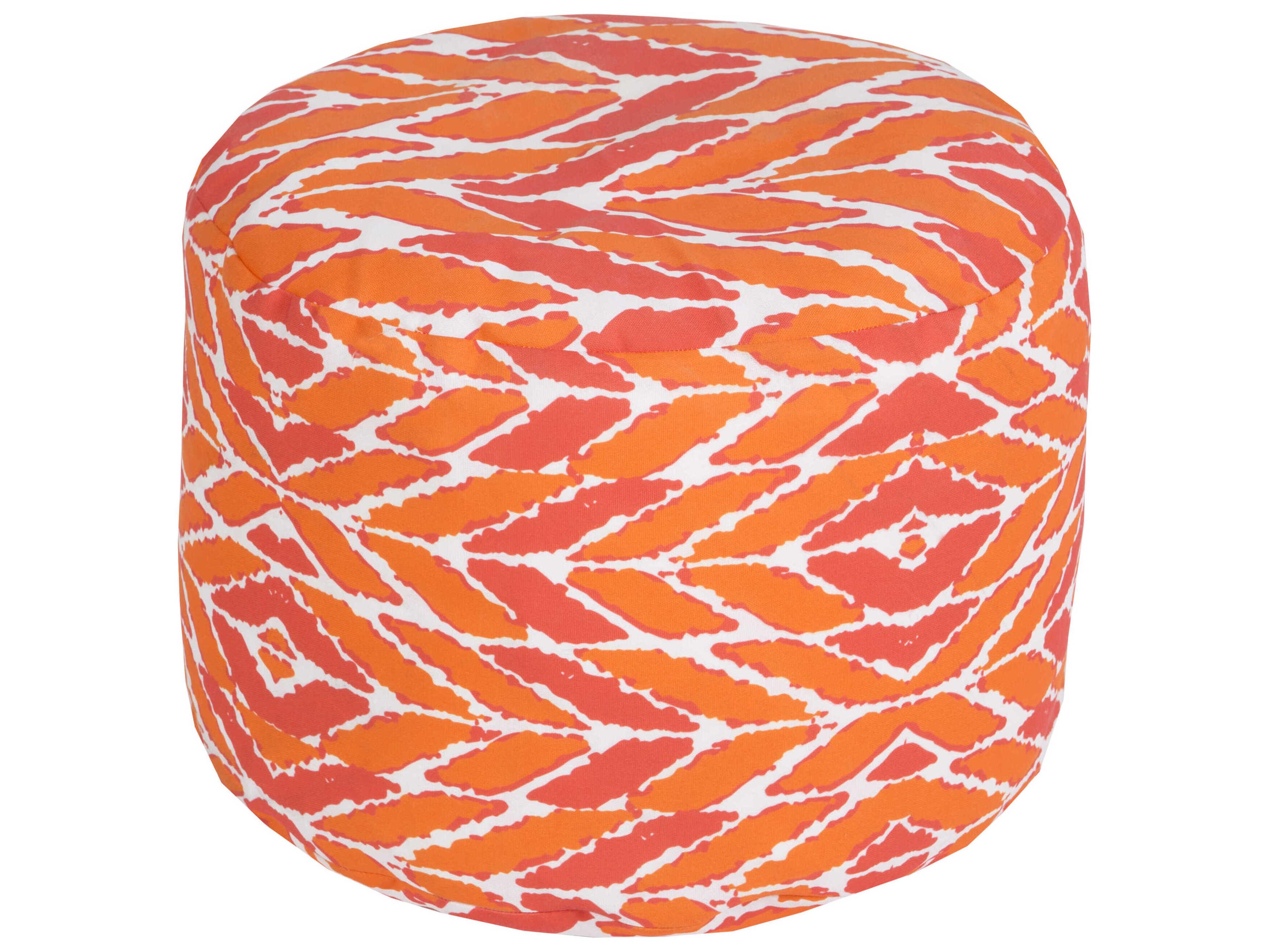 Livabliss by Surya Rain Dusty Coral Orange Upholstered Pouf