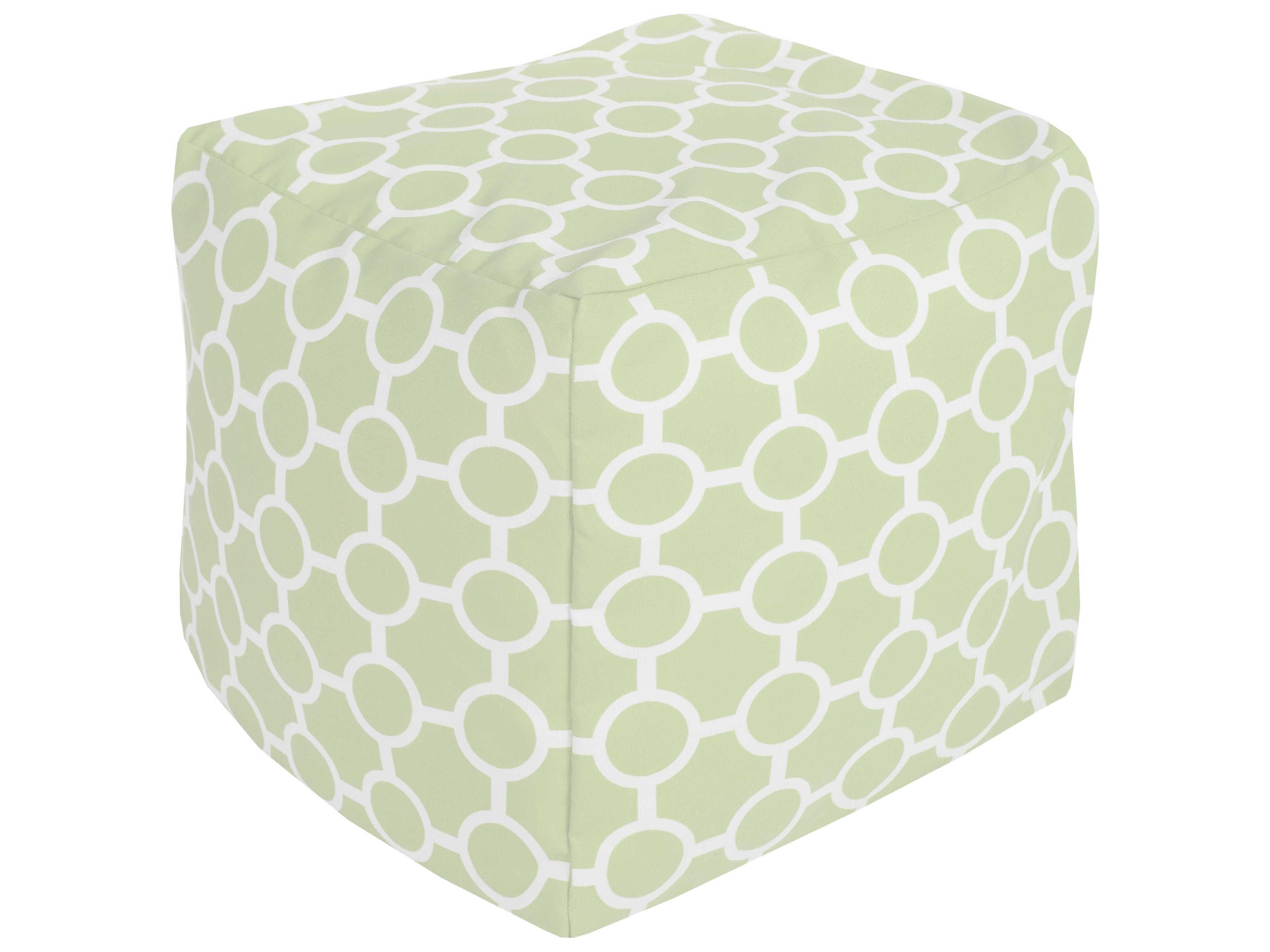 Livabliss by Surya Rain Pale Green Upholstered Pouf