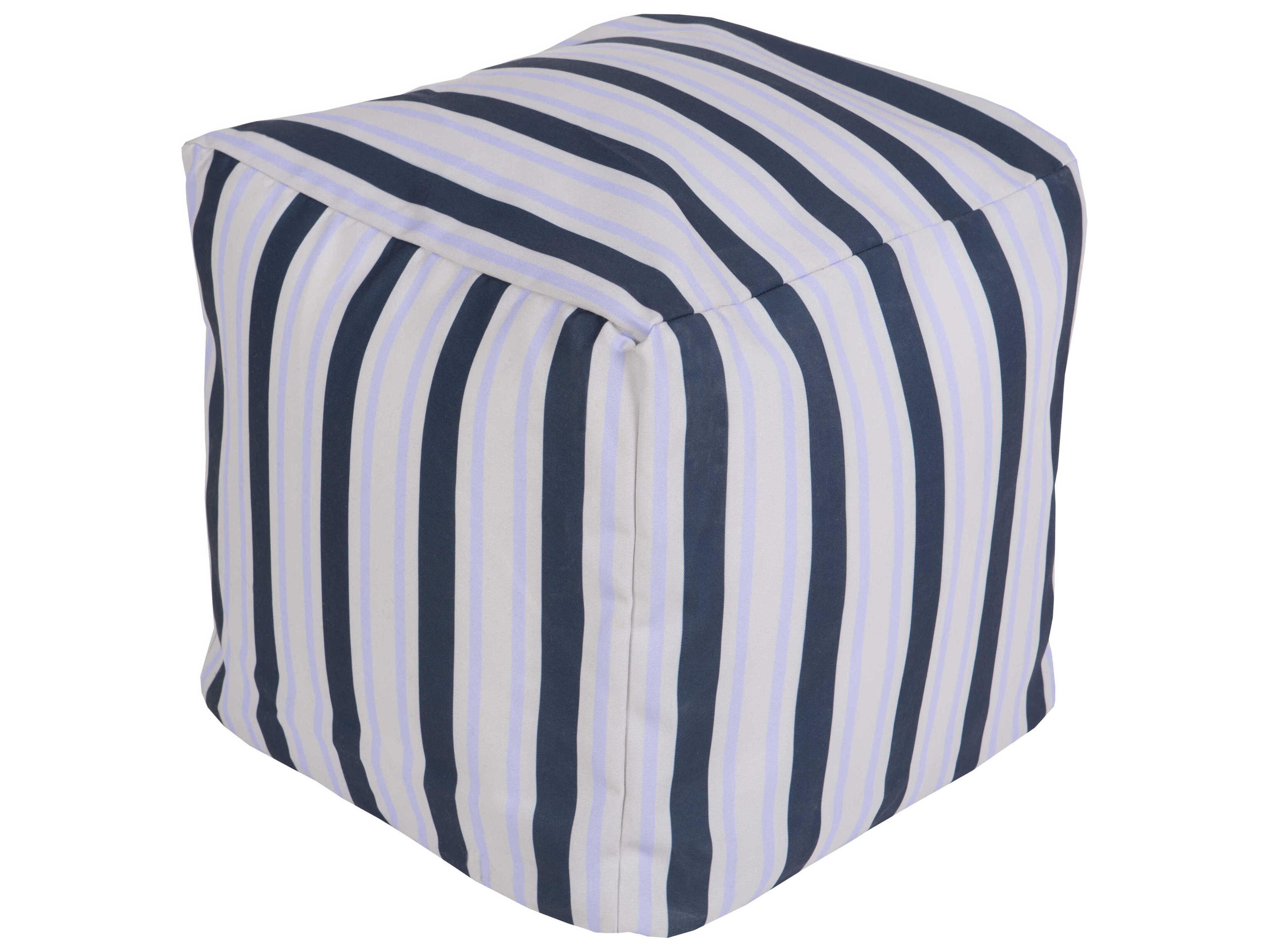 Livabliss by Surya Rain Dark Blue Upholstered Pouf