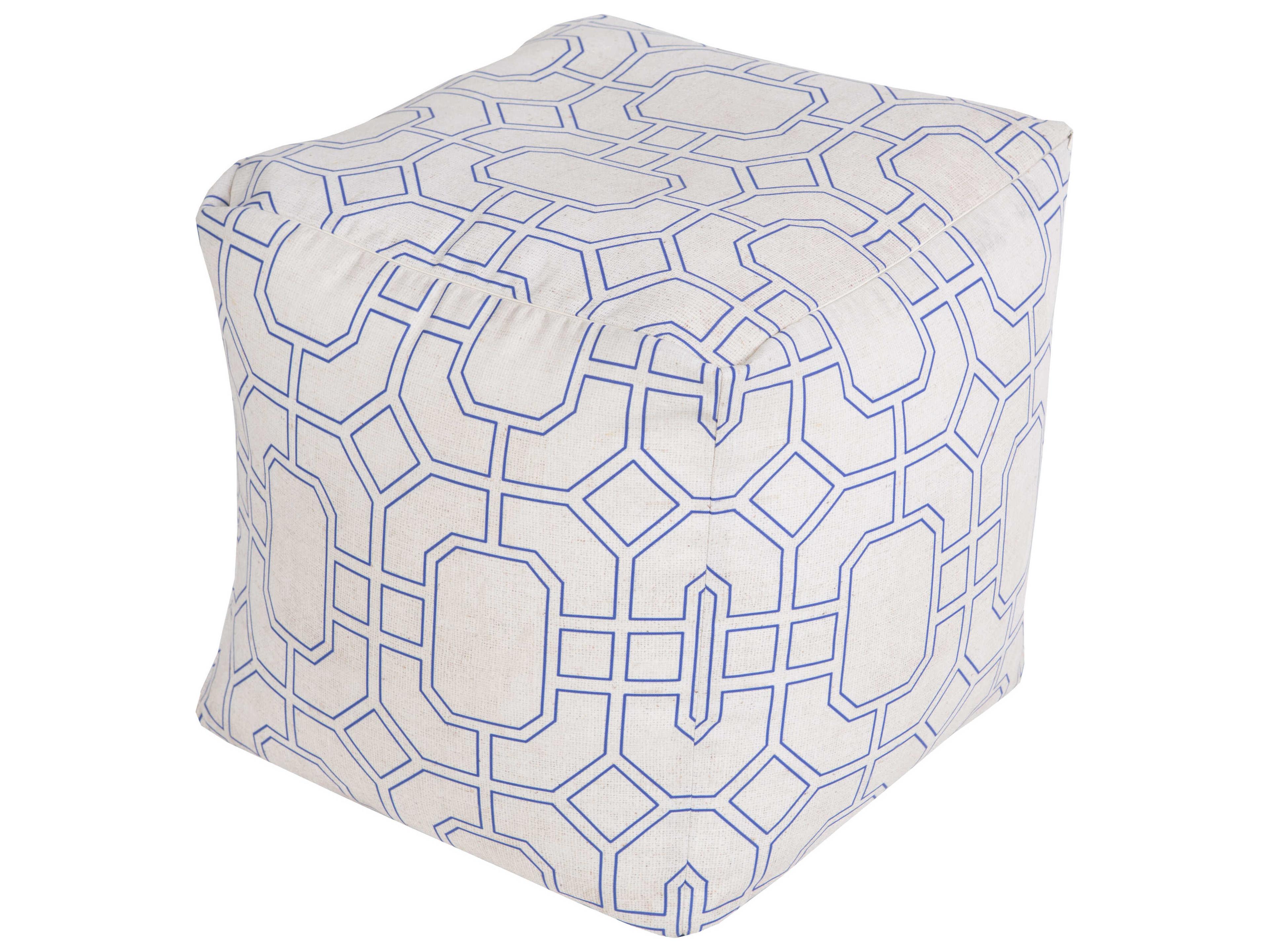 Livabliss by Surya Rain Dark Blue Upholstered Pouf