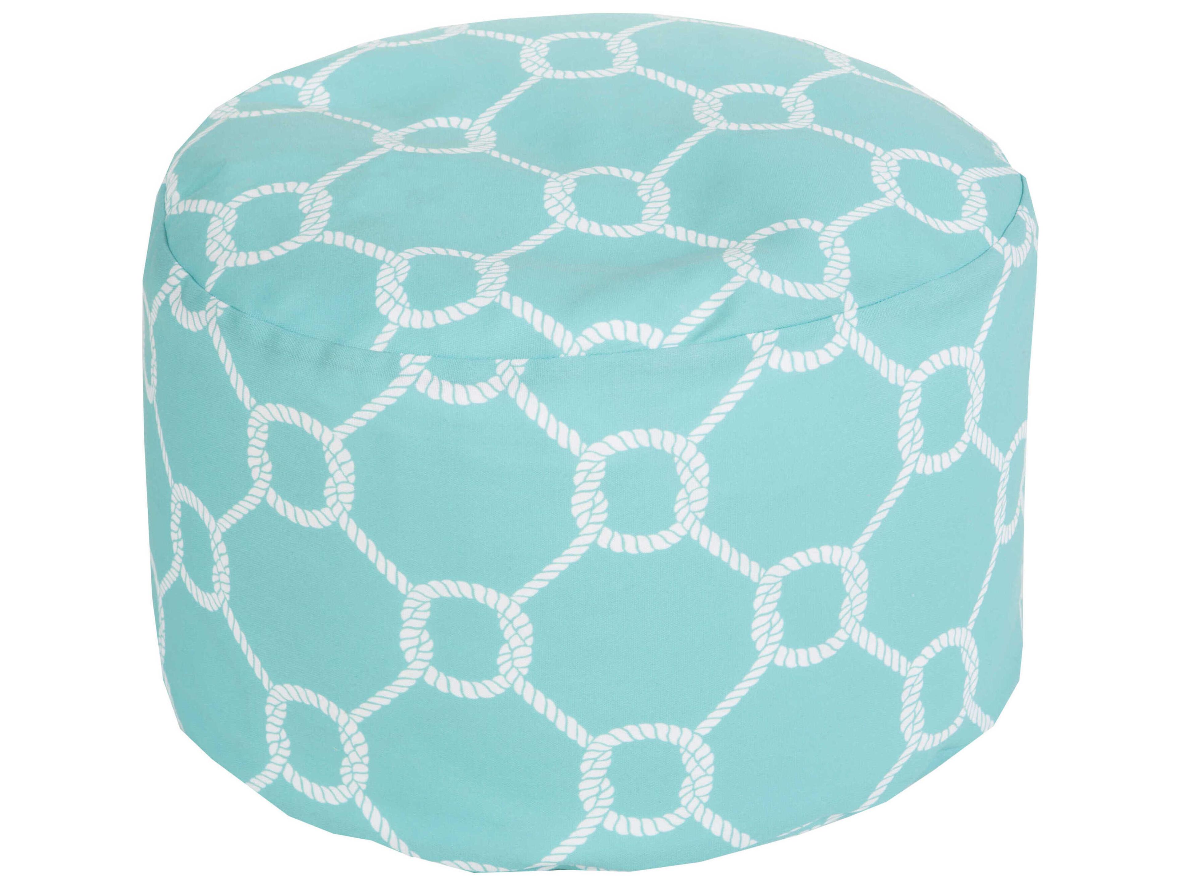 Livabliss by Surya Rain Blue Upholstered Pouf