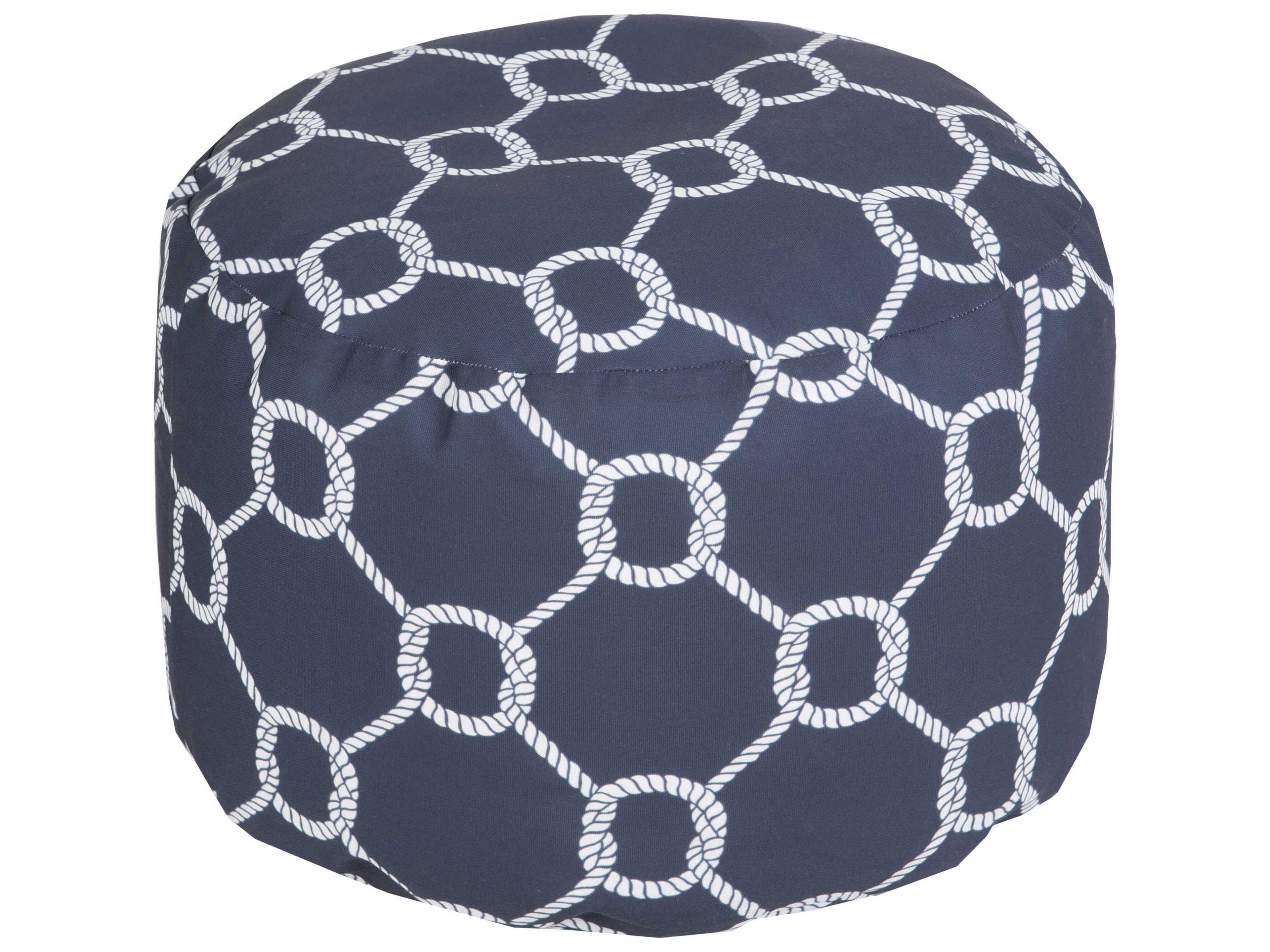 Livabliss by Surya Rain Blue Upholstered Pouf