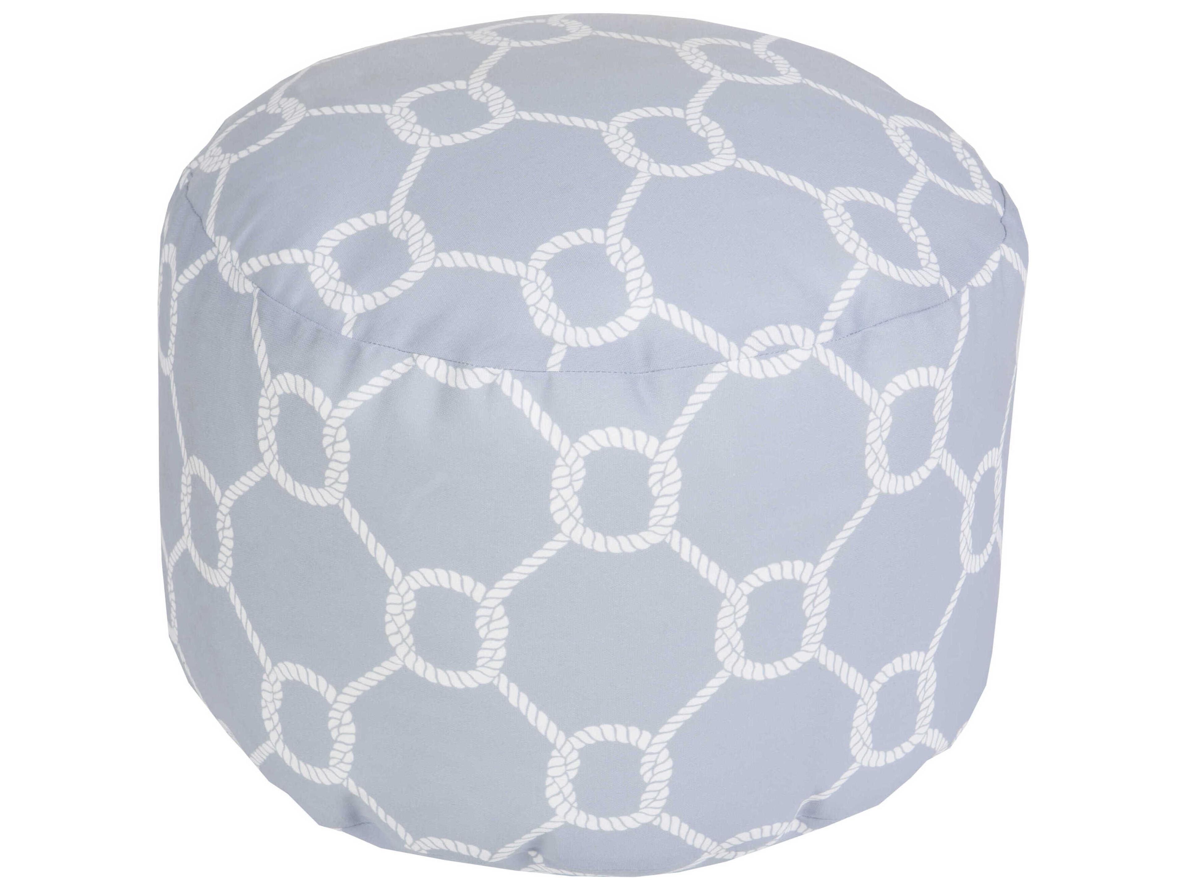 Livabliss by Surya Rain Gray Upholstered Pouf