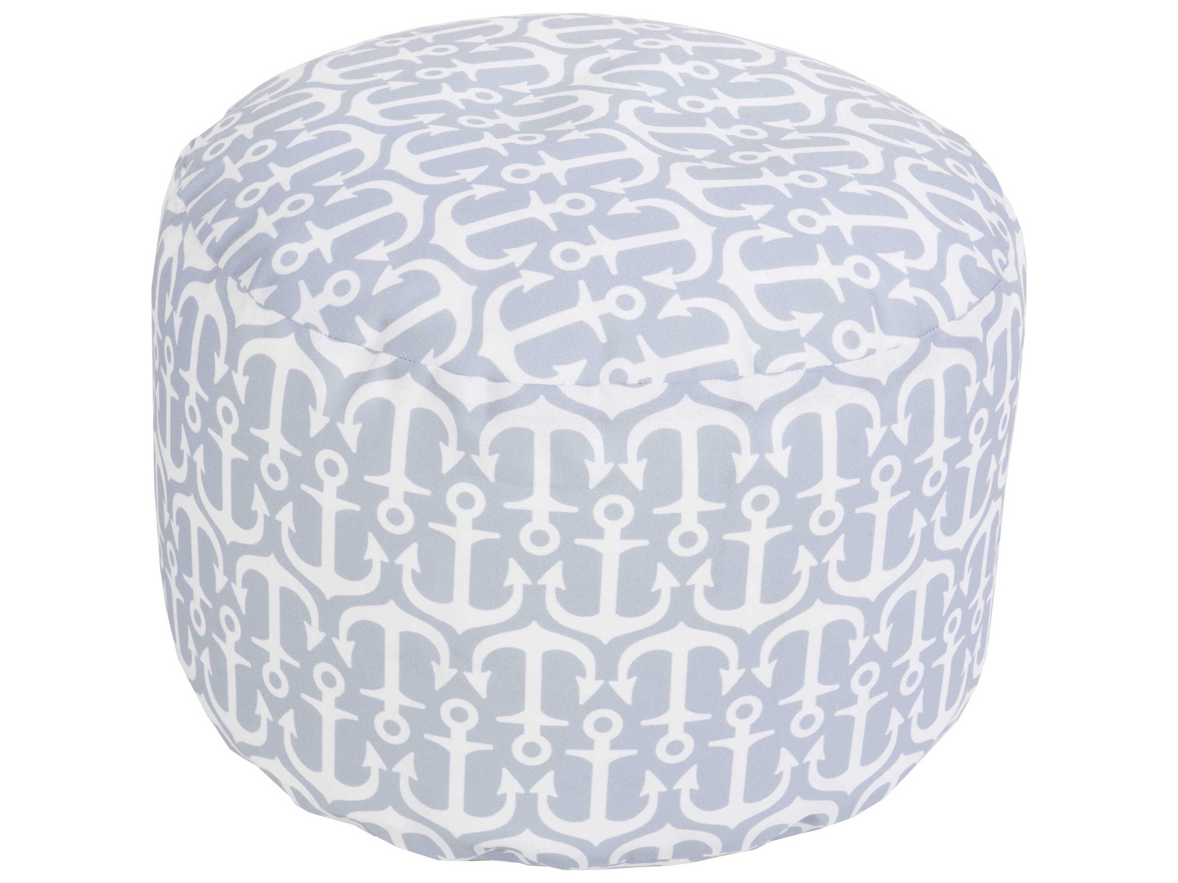 Livabliss by Surya Rain Gray Upholstered Pouf