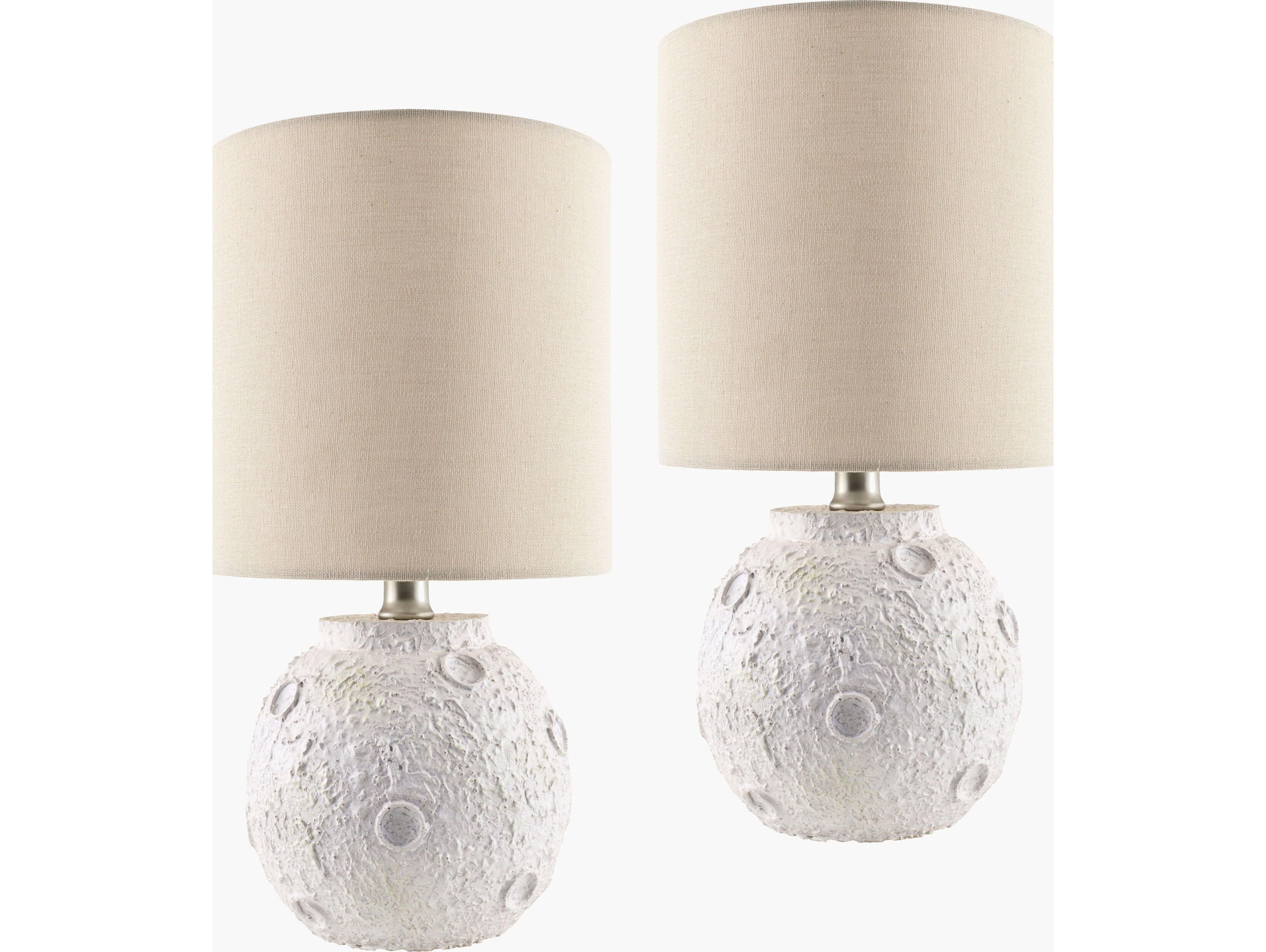 Livabliss by Surya Rapollo Painted Cream Wheat Linen Off White Table Lamp Set of 2