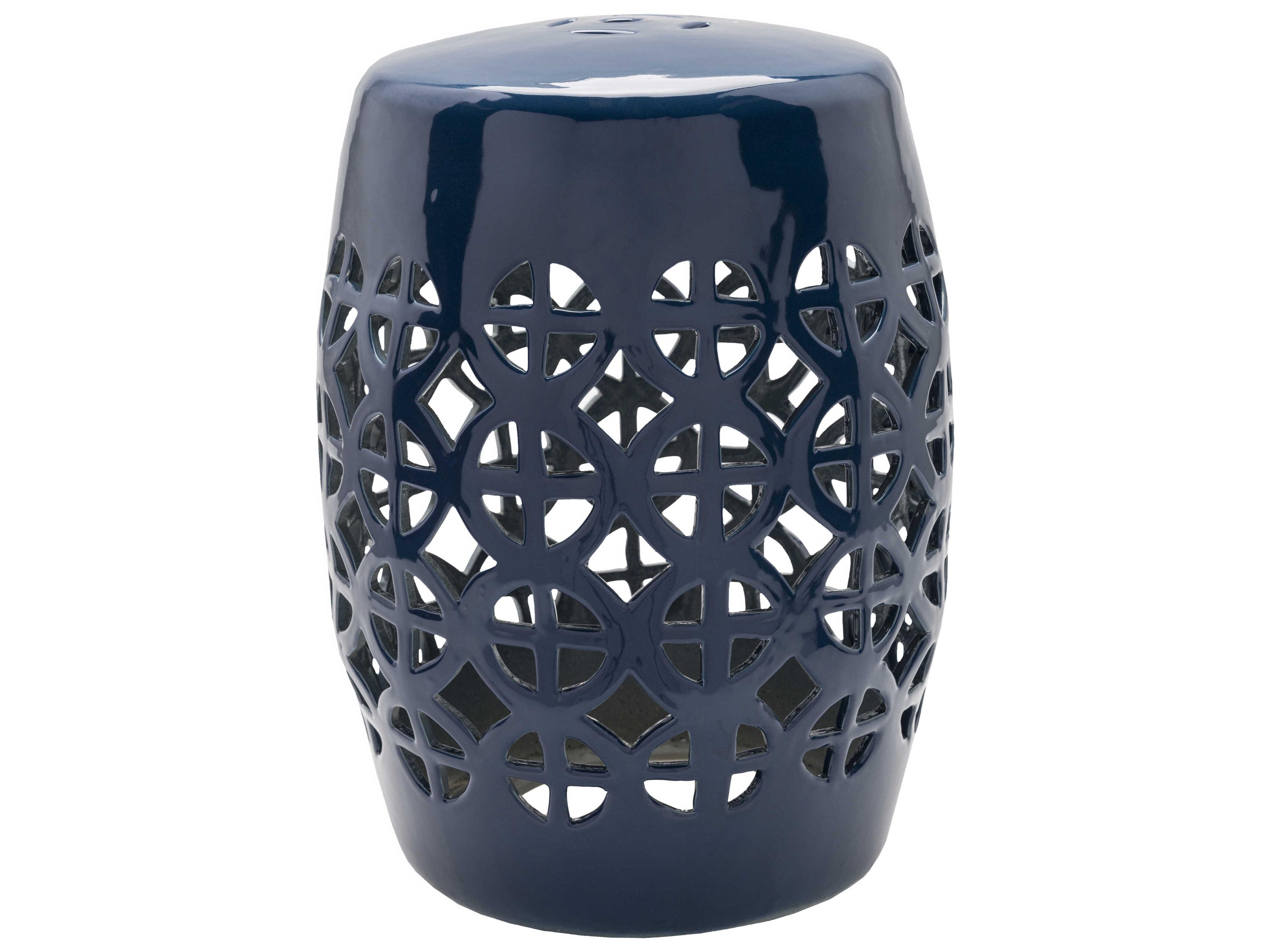 Livabliss by Surya Ridgeway Navy Blue Garden Stool