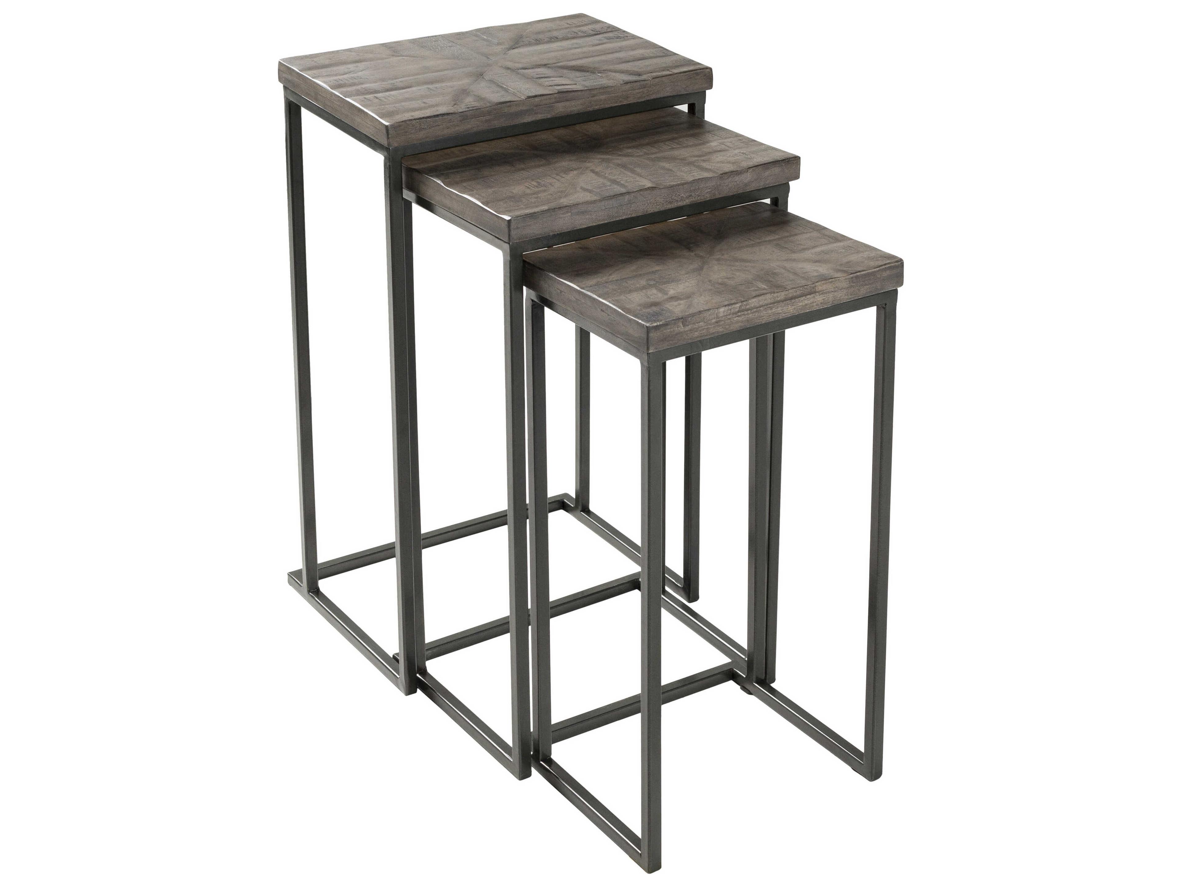 Livabliss by Surya Troyes Rectangular Wood Gray Black End Table
