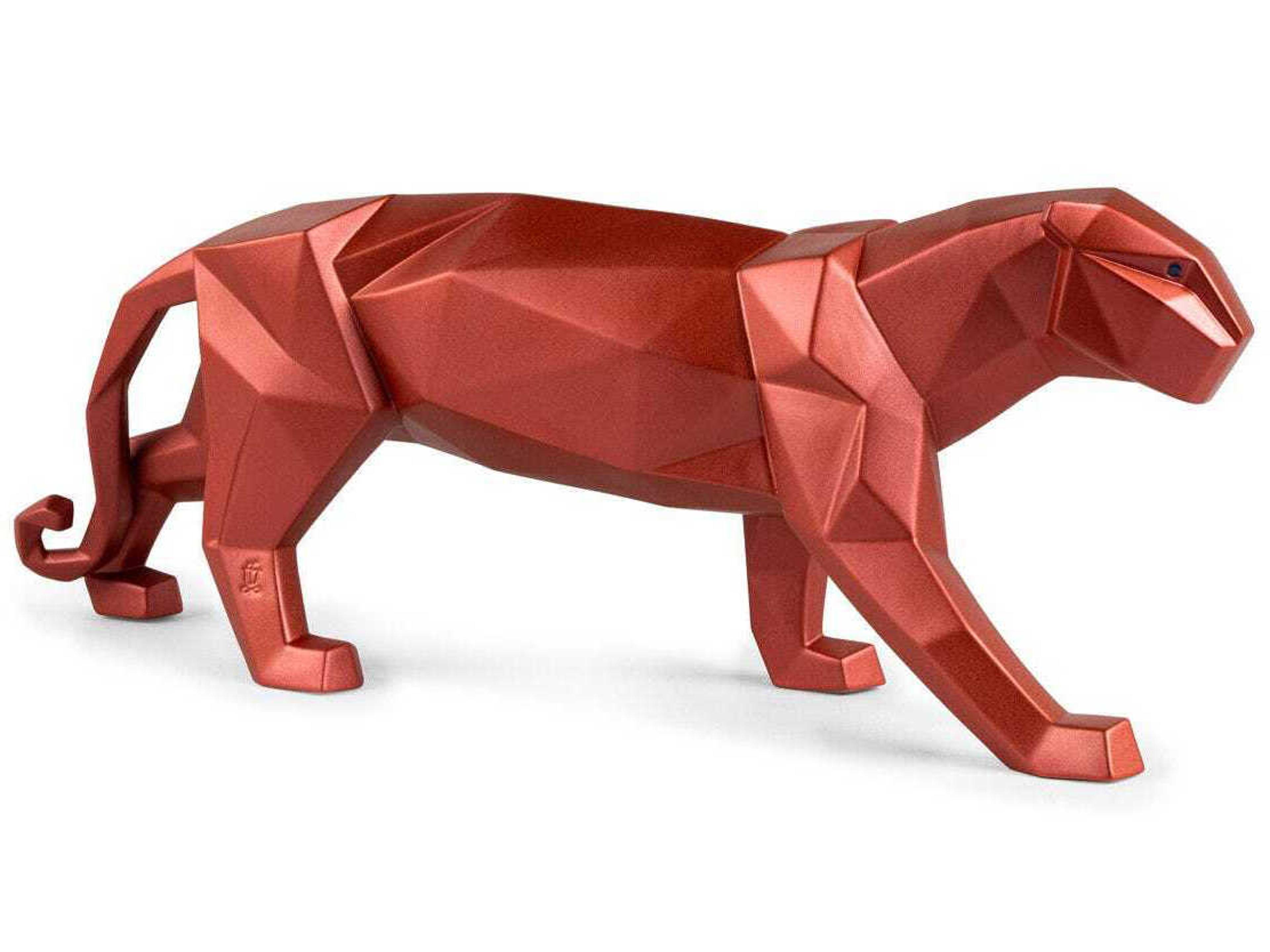 Lladro Metallic Red Panther Sculpture