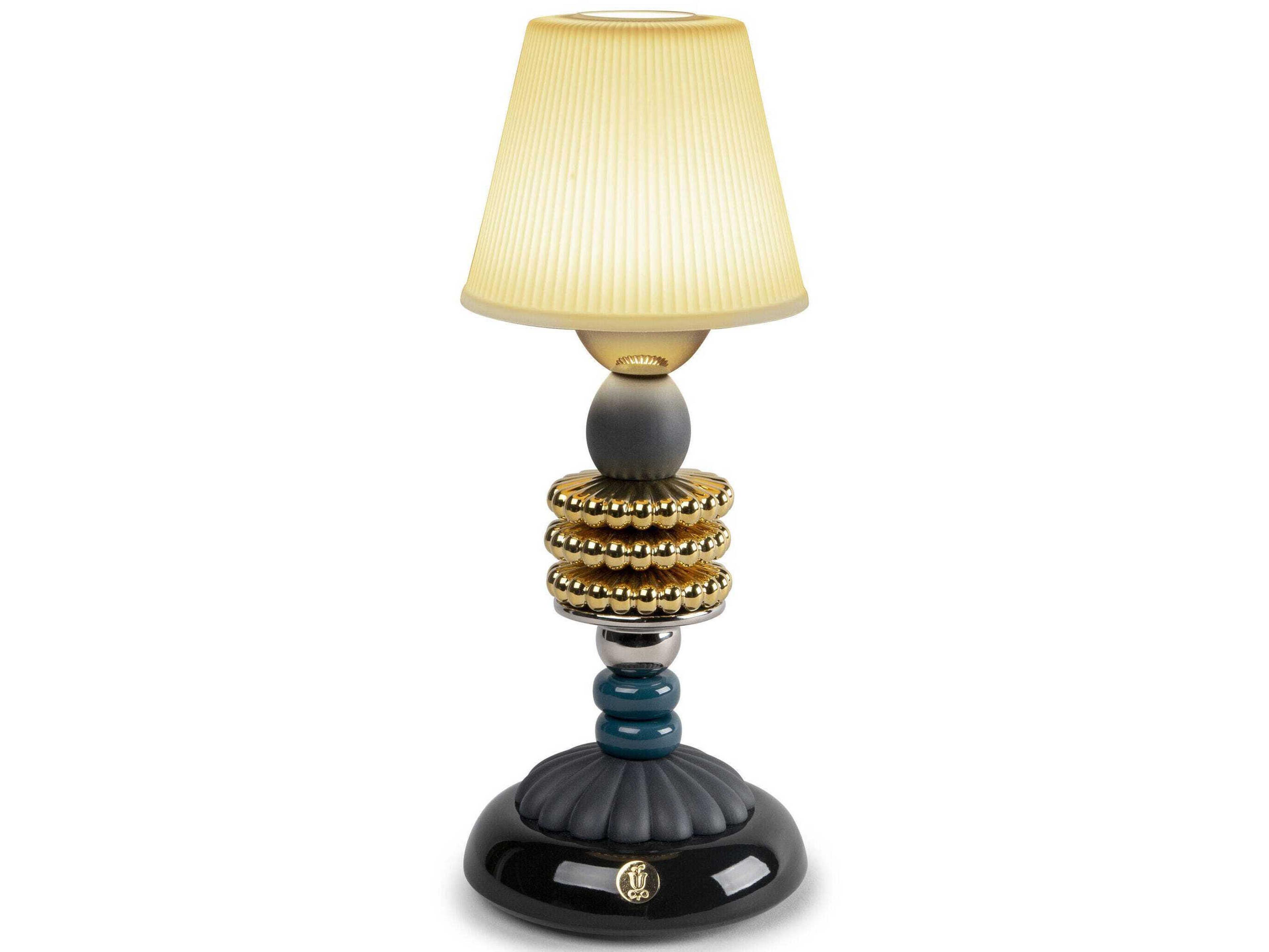 Lladro Firefly Grey Gold Black Table Lamp
