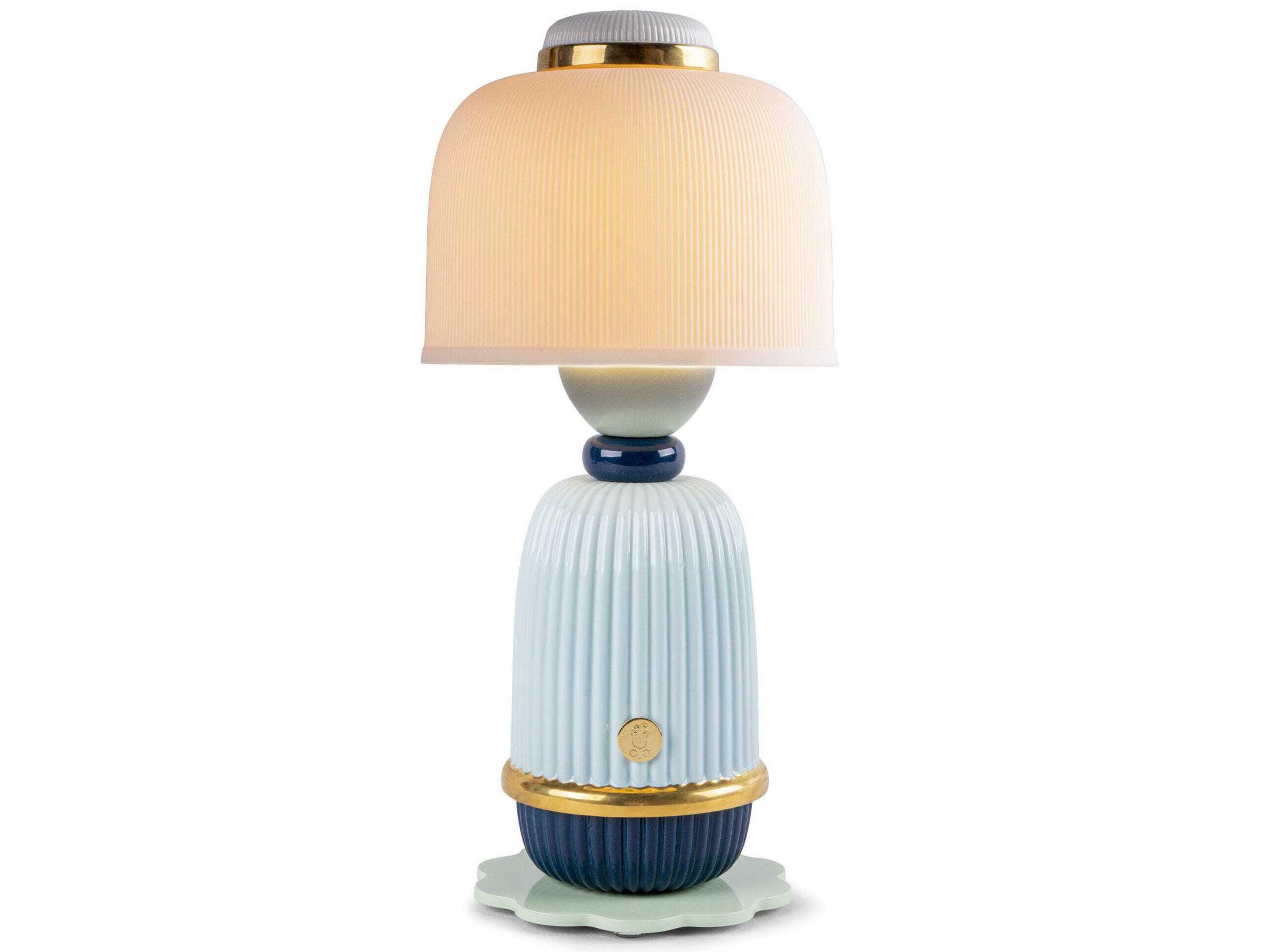 Lladro Kokeshi Blue Table Lamp