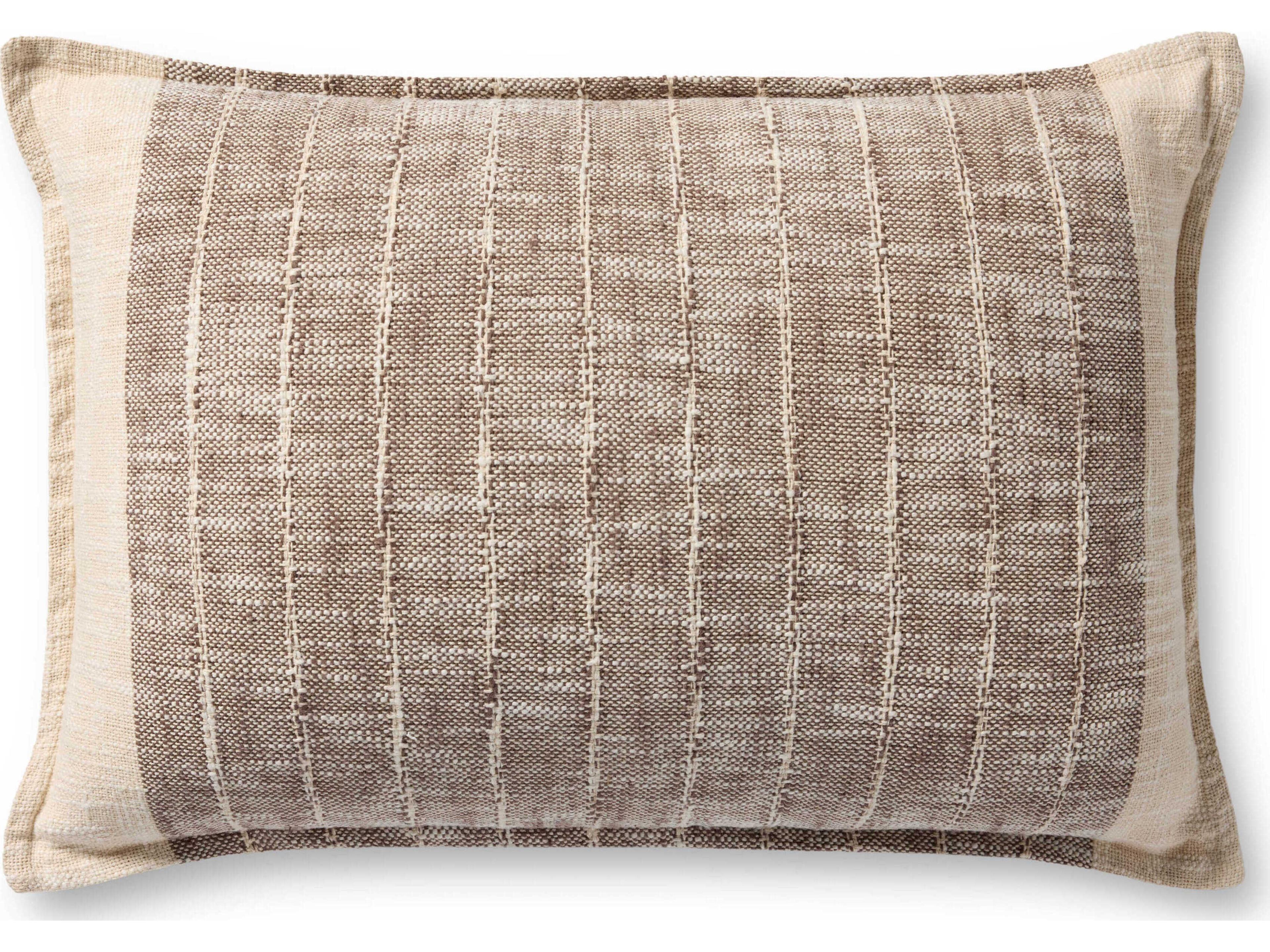 Loloi Rugs Brown Ivory 26" x 16" Pillow