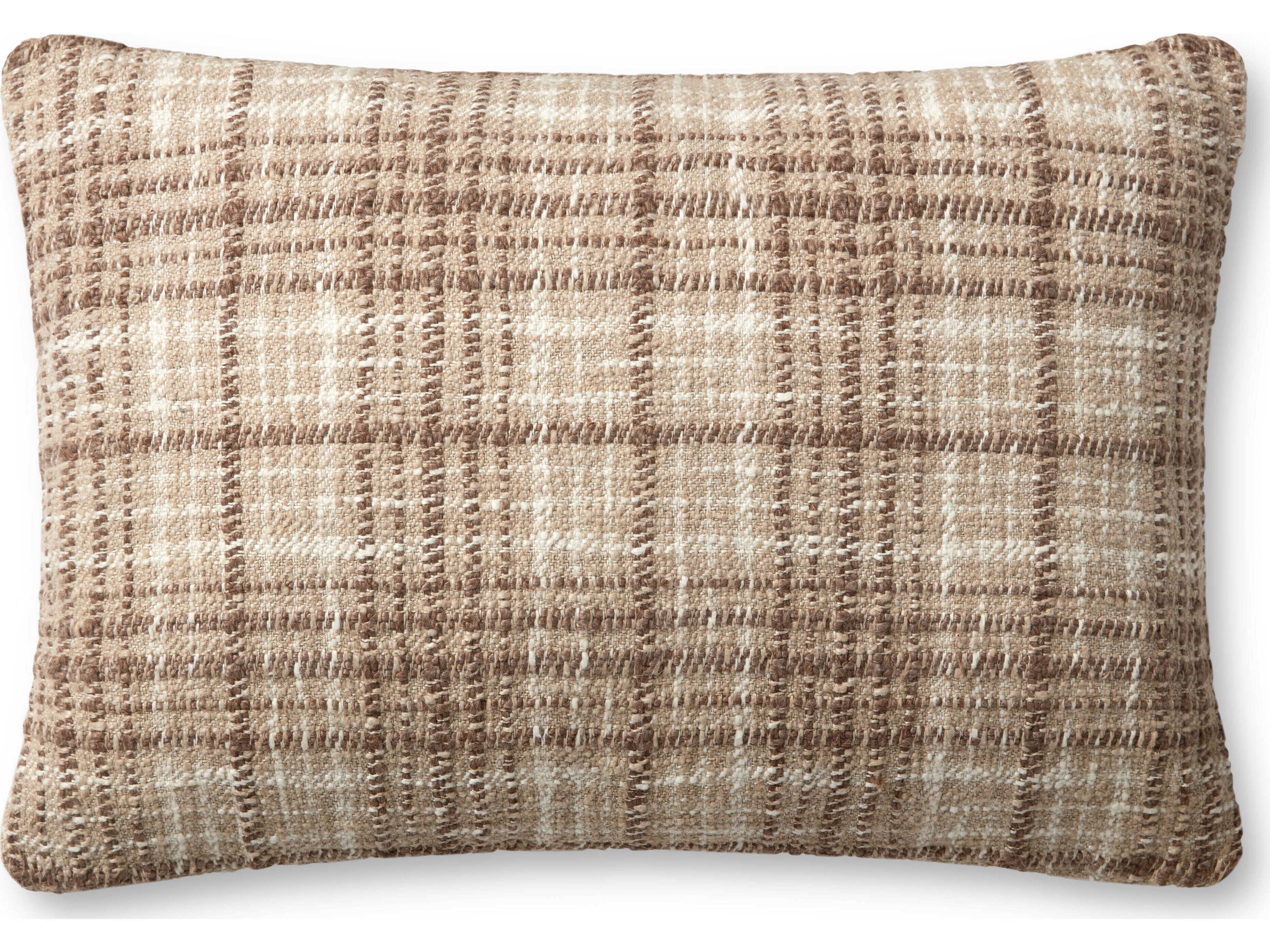 Loloi Rugs Chris Loves Julia Brown / Ivory Pillow